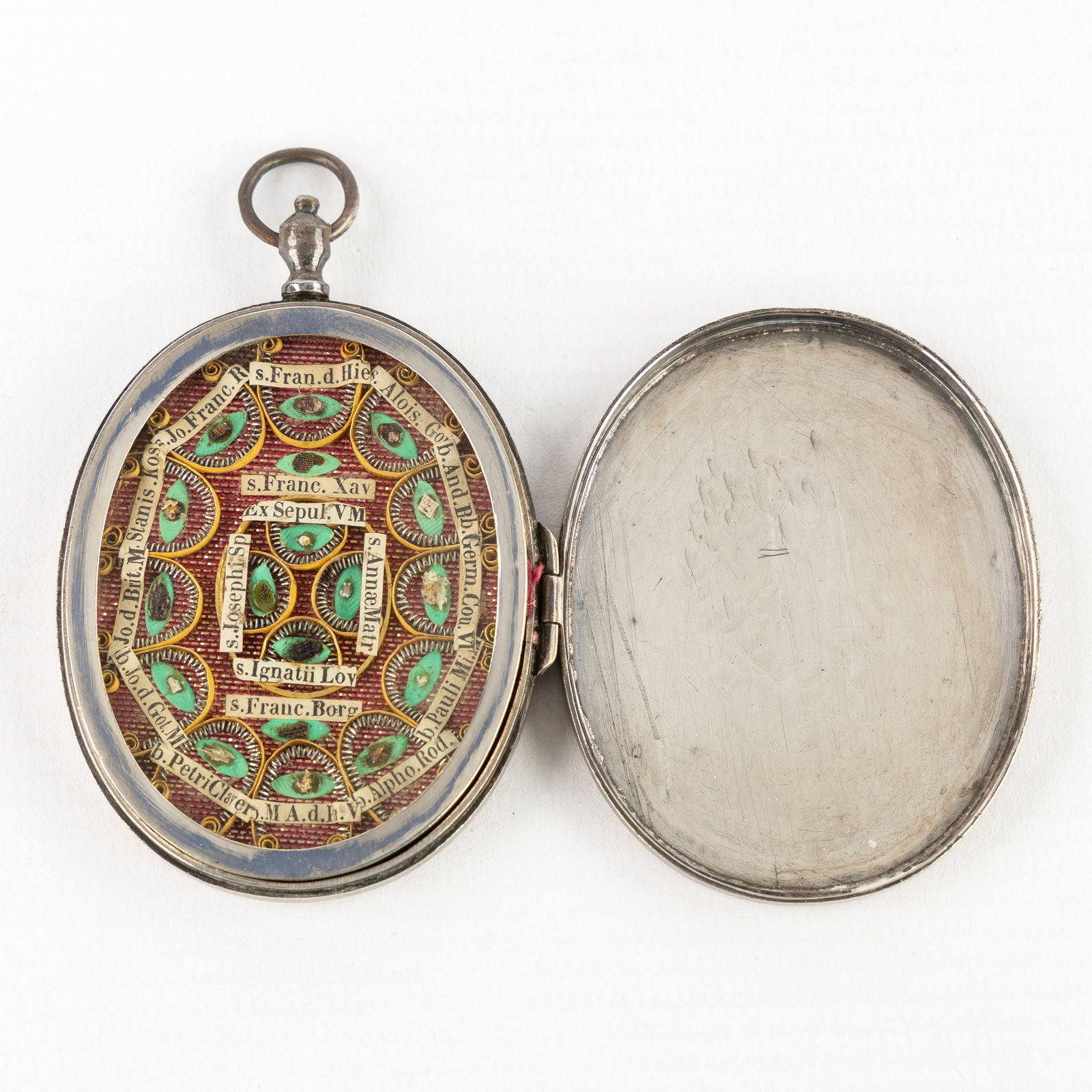 A sealed multi-theca with relics for Saints, Blessed and The Virgin Mary, Saint Anne. (1 of 4)