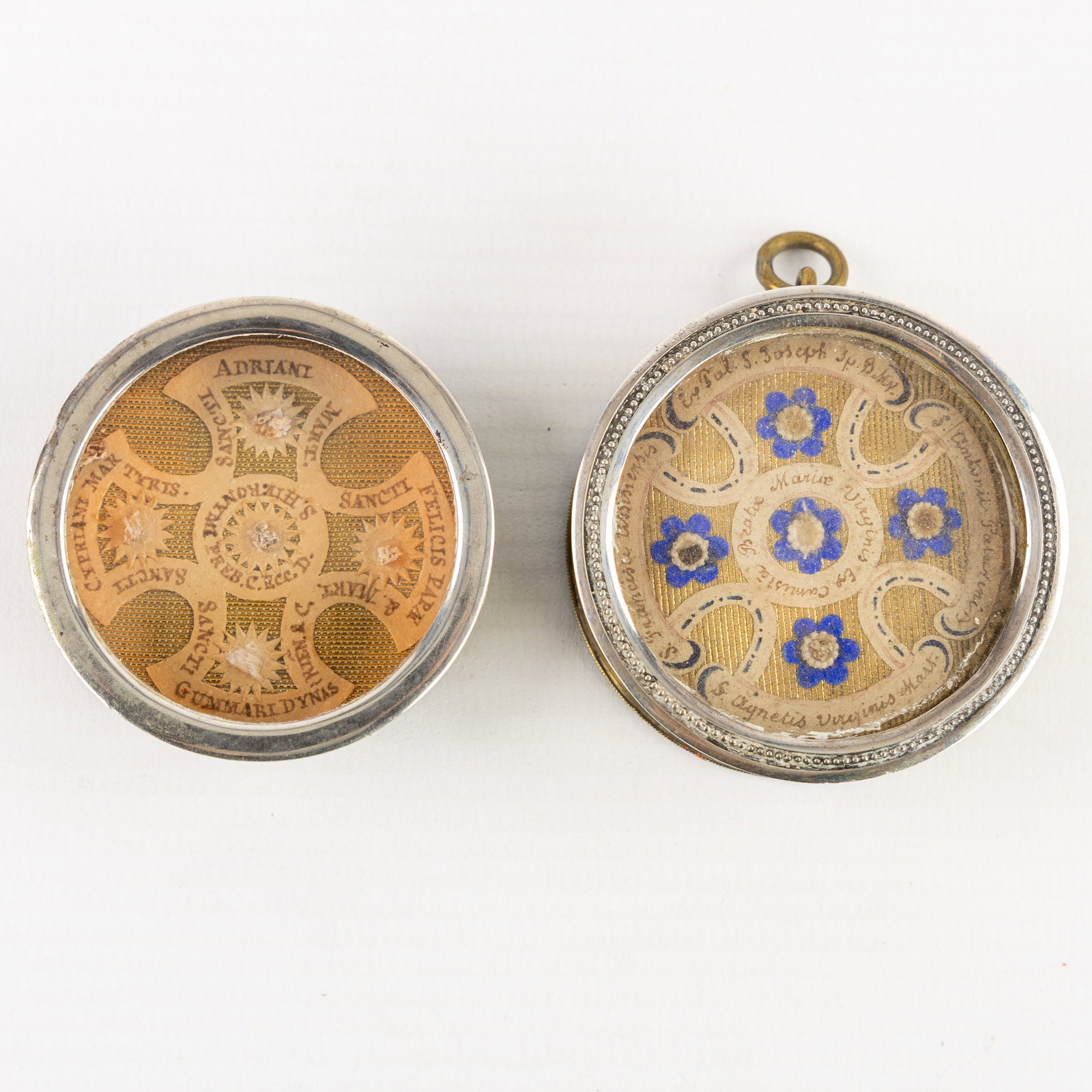 Two Sealed multi-theca with Relics for the Blessed Virgin Mary, Saint Joseph, and Saints. (1 of 2)