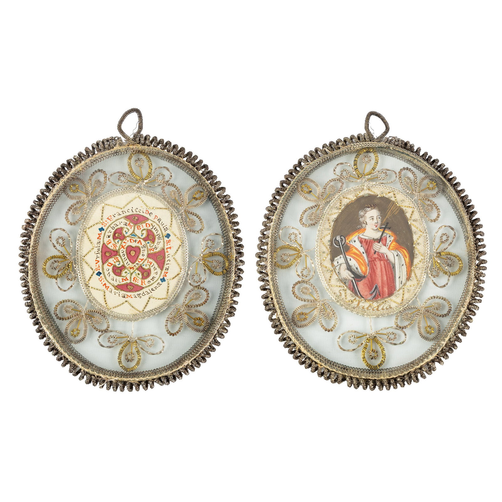 A Reliquary with a miniature painting of Saint Isabella and relics for Saints and Martyrs, 18th (1 of 5)