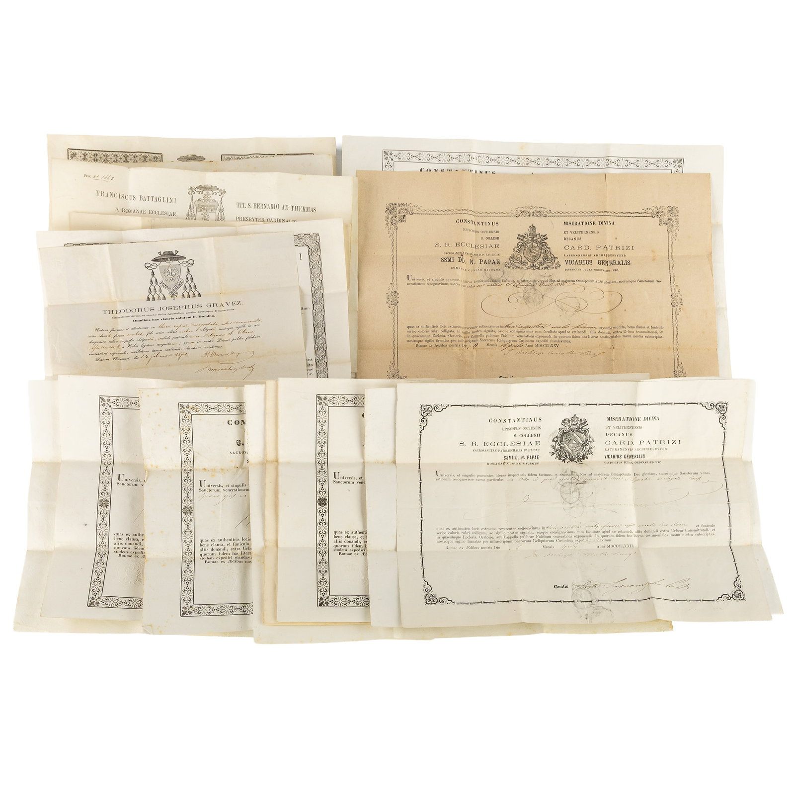 A Collection of 18 Documents for Theca and Relics. 19th and early 20th C. (1 of 4)