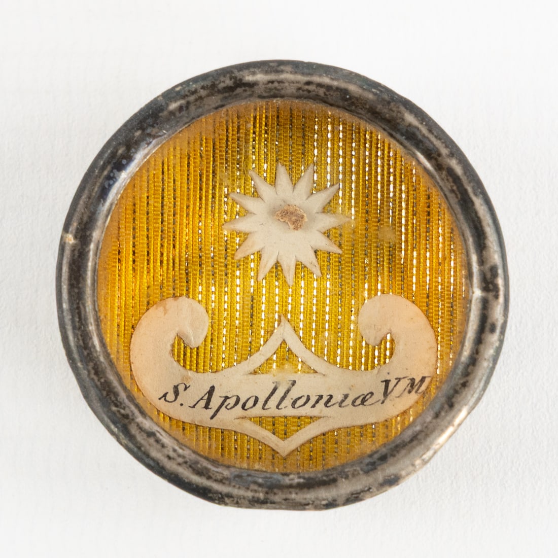 A Sealed theca with a relic of Saint Apollonia, including the document. (1 of 3)