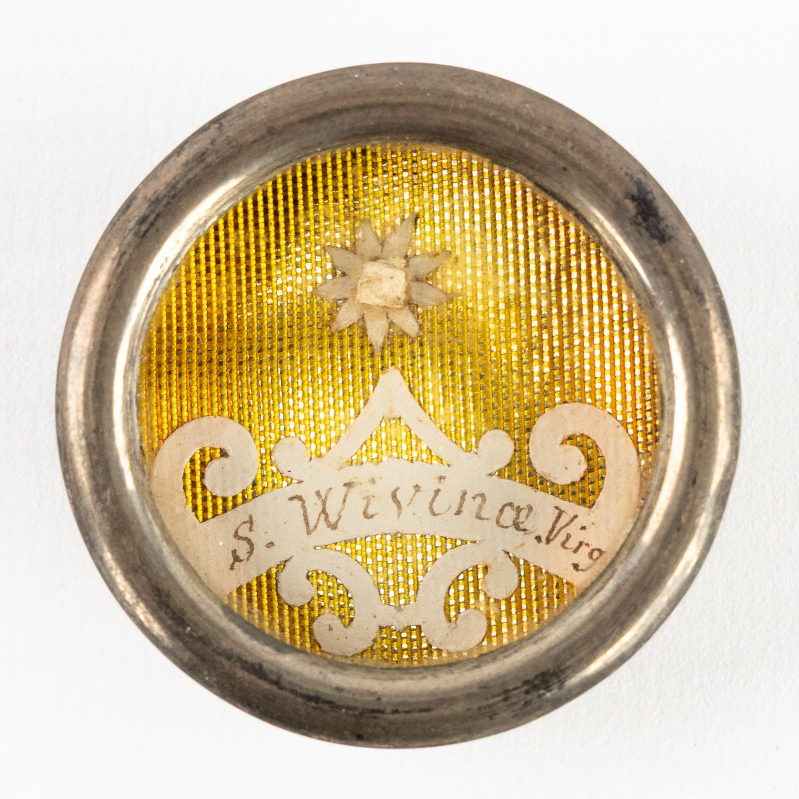 A Sealed theca with a Relic of Saint Wivina, including the document. (1 of 3)