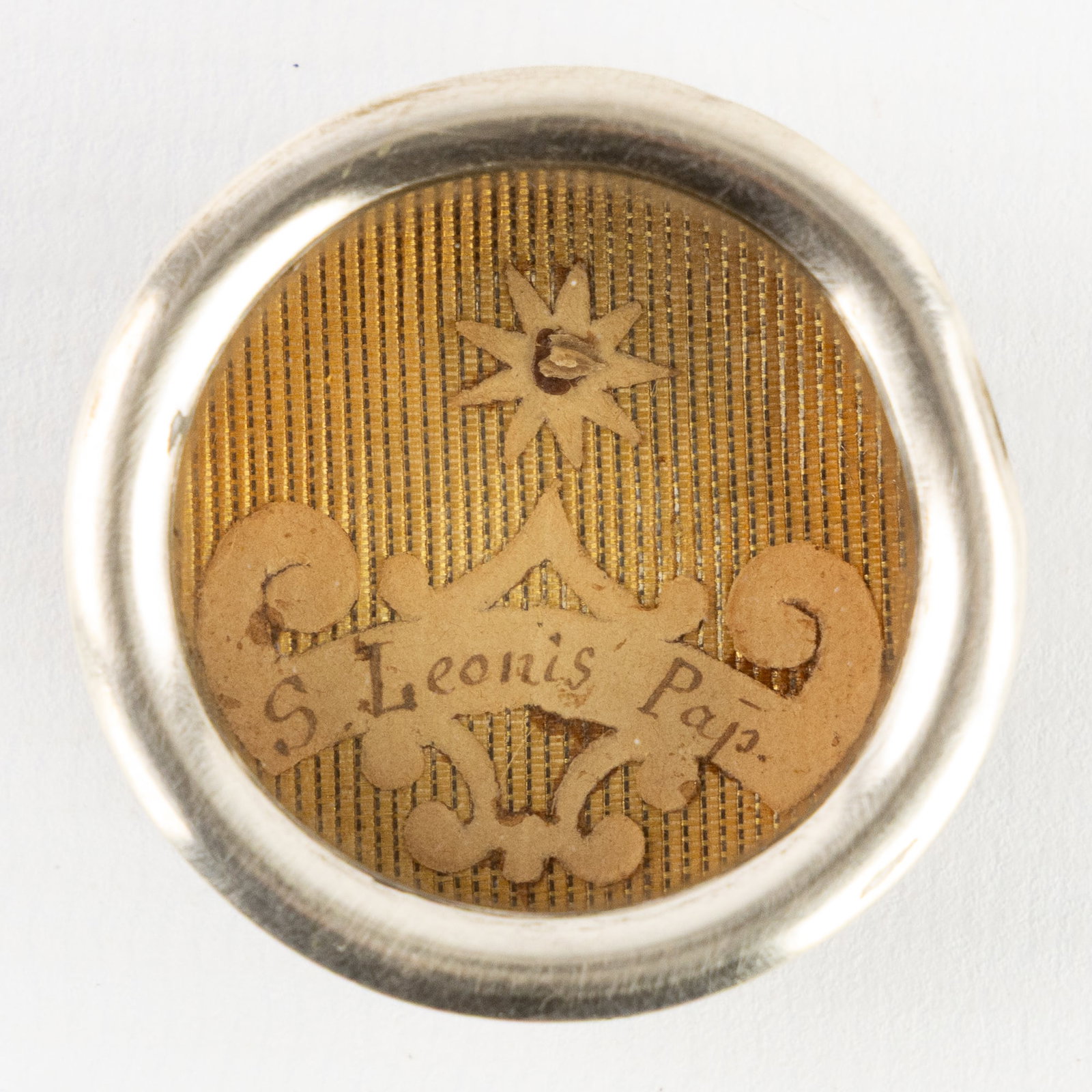 A Sealed theca with Relic of Saint Leo the Great, Pope, including the document. (1 of 3)