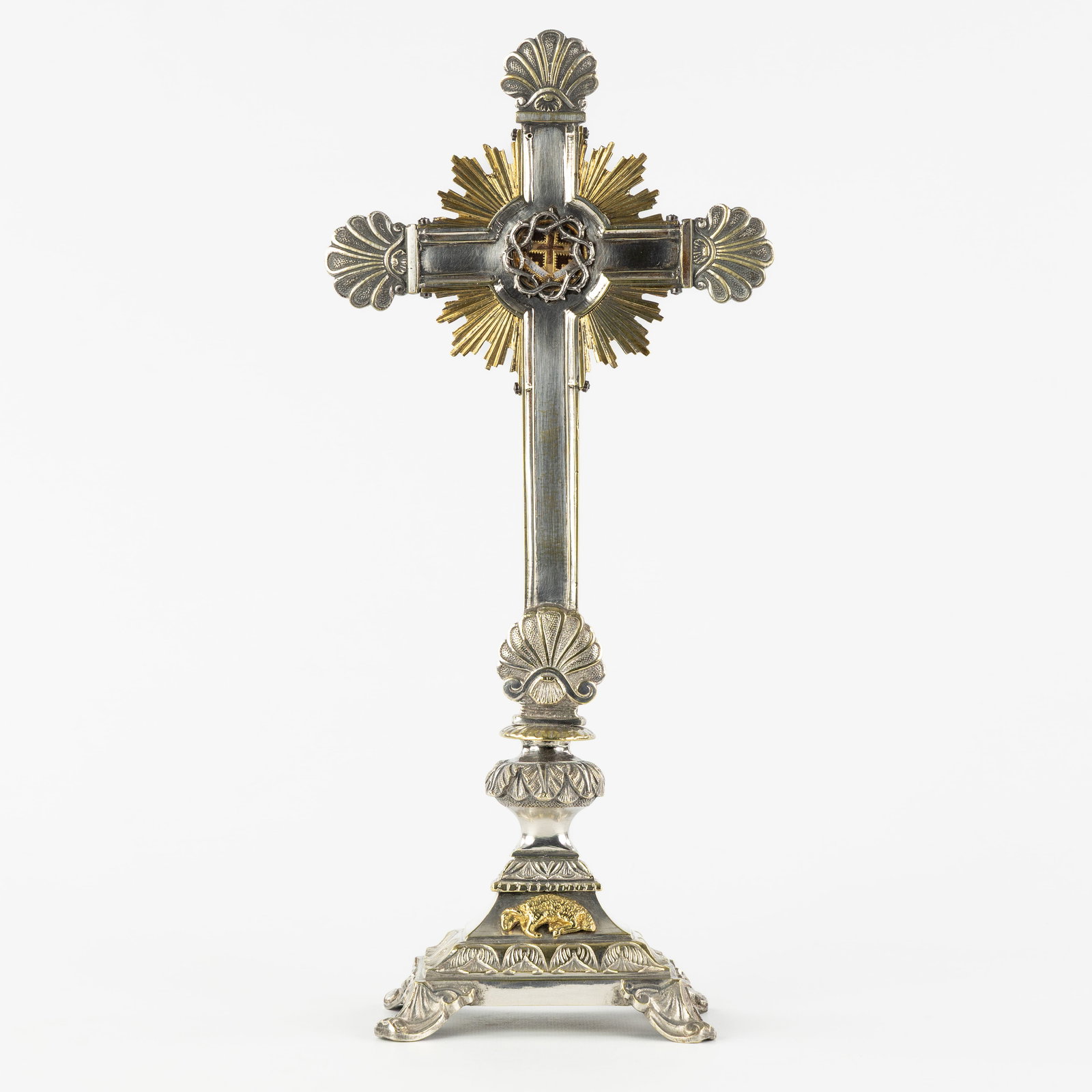 A Reliquary crucifix with sealed theca with a relic of the True Cross, including the document. (1 of 9)