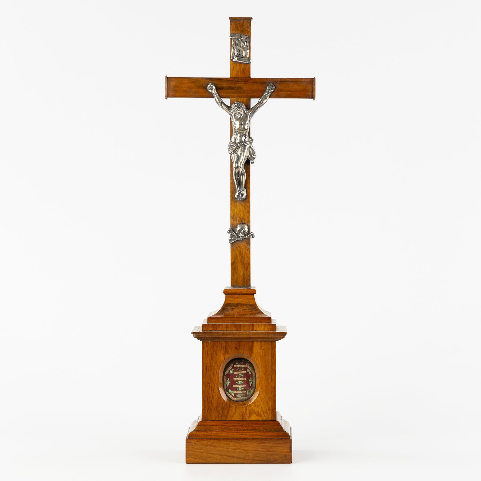 A Reliquary crucifix with silver Corpus Christi and Sealed theca with relics for 12 Apostles, (1 of 10)