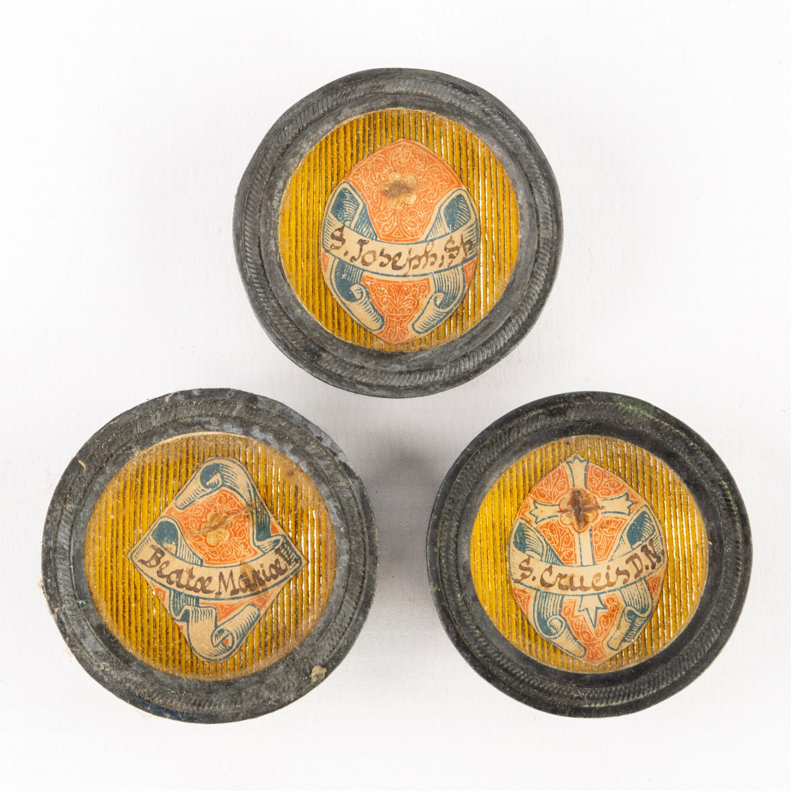 Three sealed theca with relics of the Holy Family, with True Cross, The Virgin Mary and Saint (1 of 3)