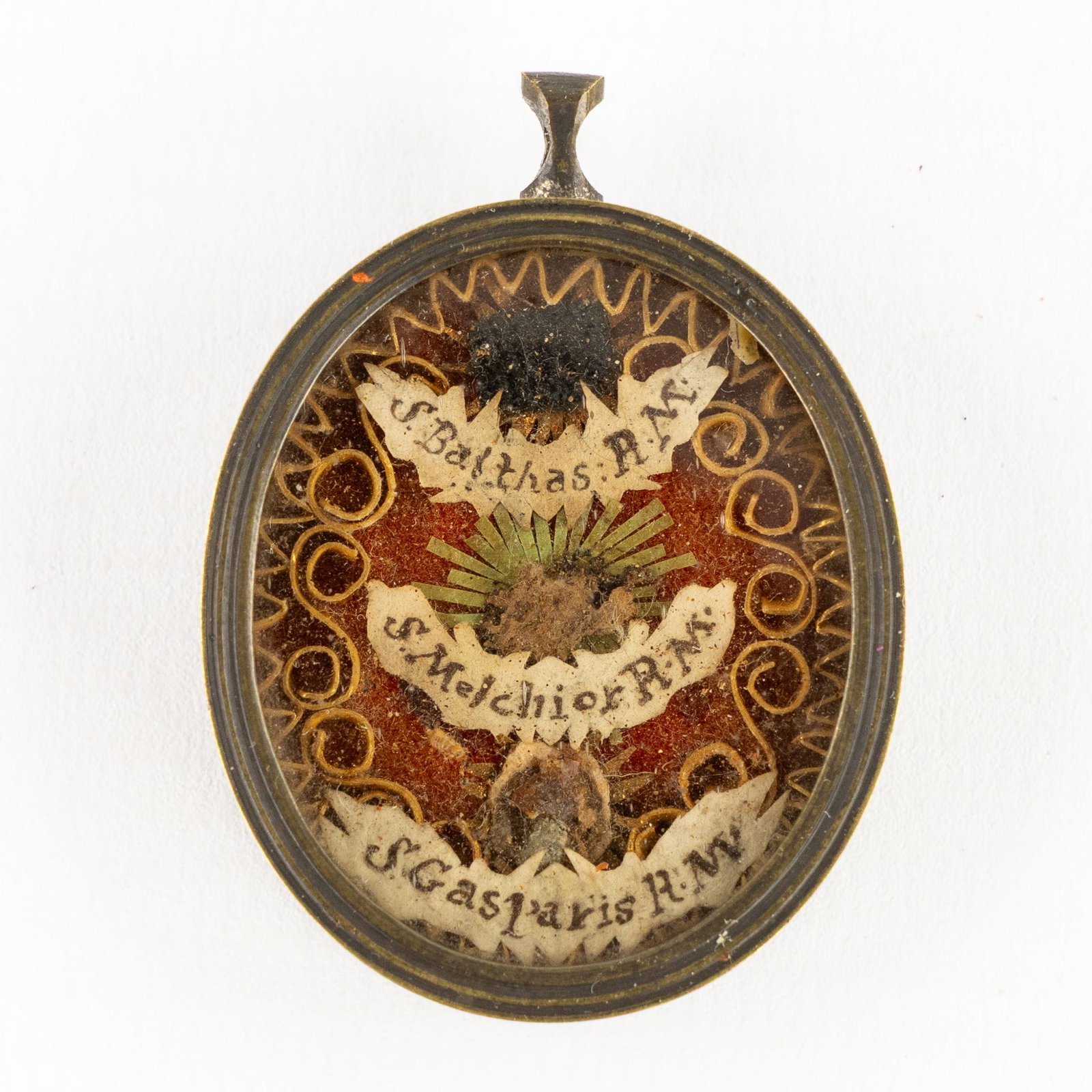 A sealed theca containing relics of the Three Magi or Kings, Melchior, Balthasar and Caspar. (1 of 2)