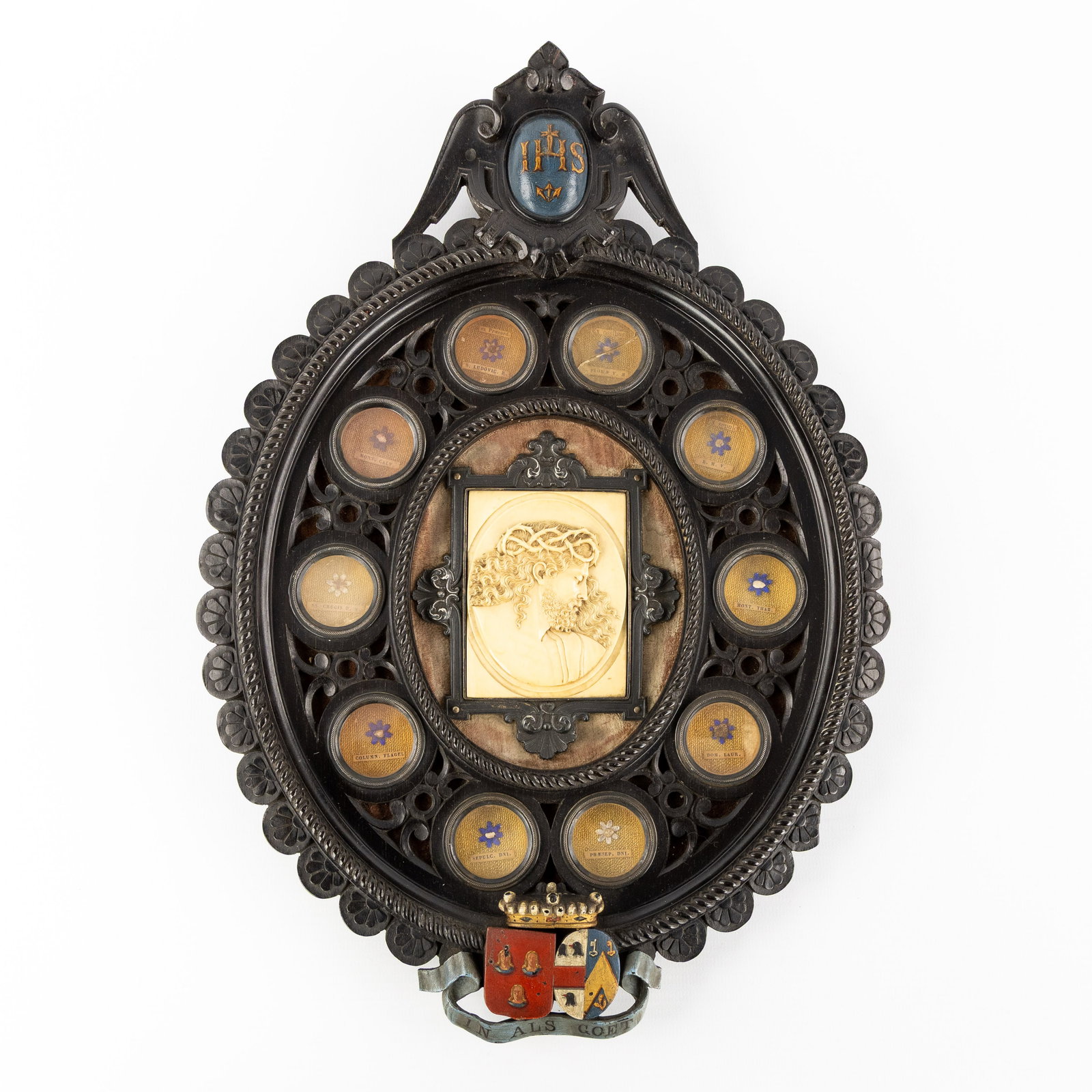 An Exceptional Reliquary with Relics of the True Cross, the Column of Flagellation, Saints and (1 of 9)