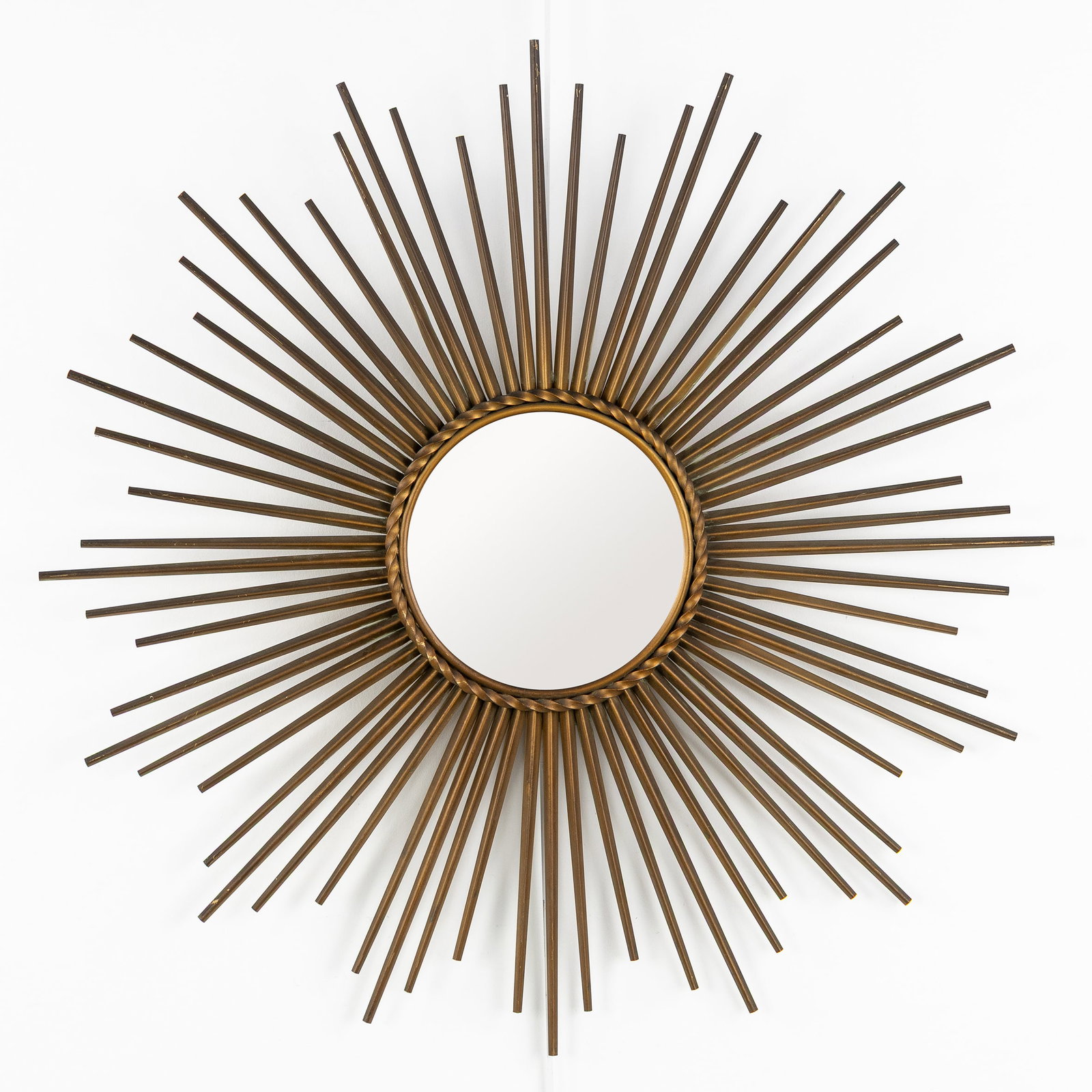Chaty Vallauris, A Mid-Century Sunburst mirror, plane mirror. (1 of 4)