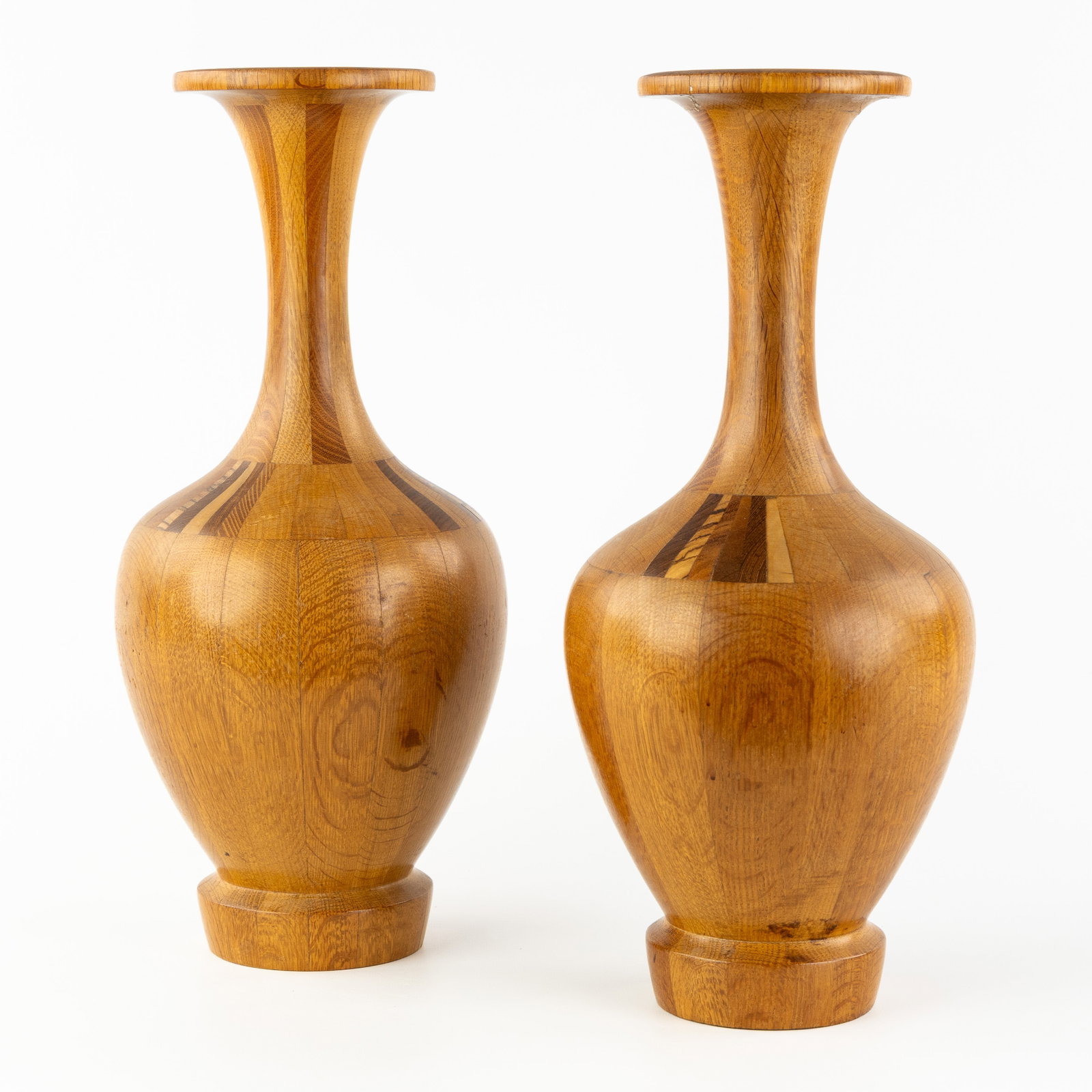 Maurice Bonami (1929) a pair of woodturned vases, circa 1960-1970. (1 of 9)