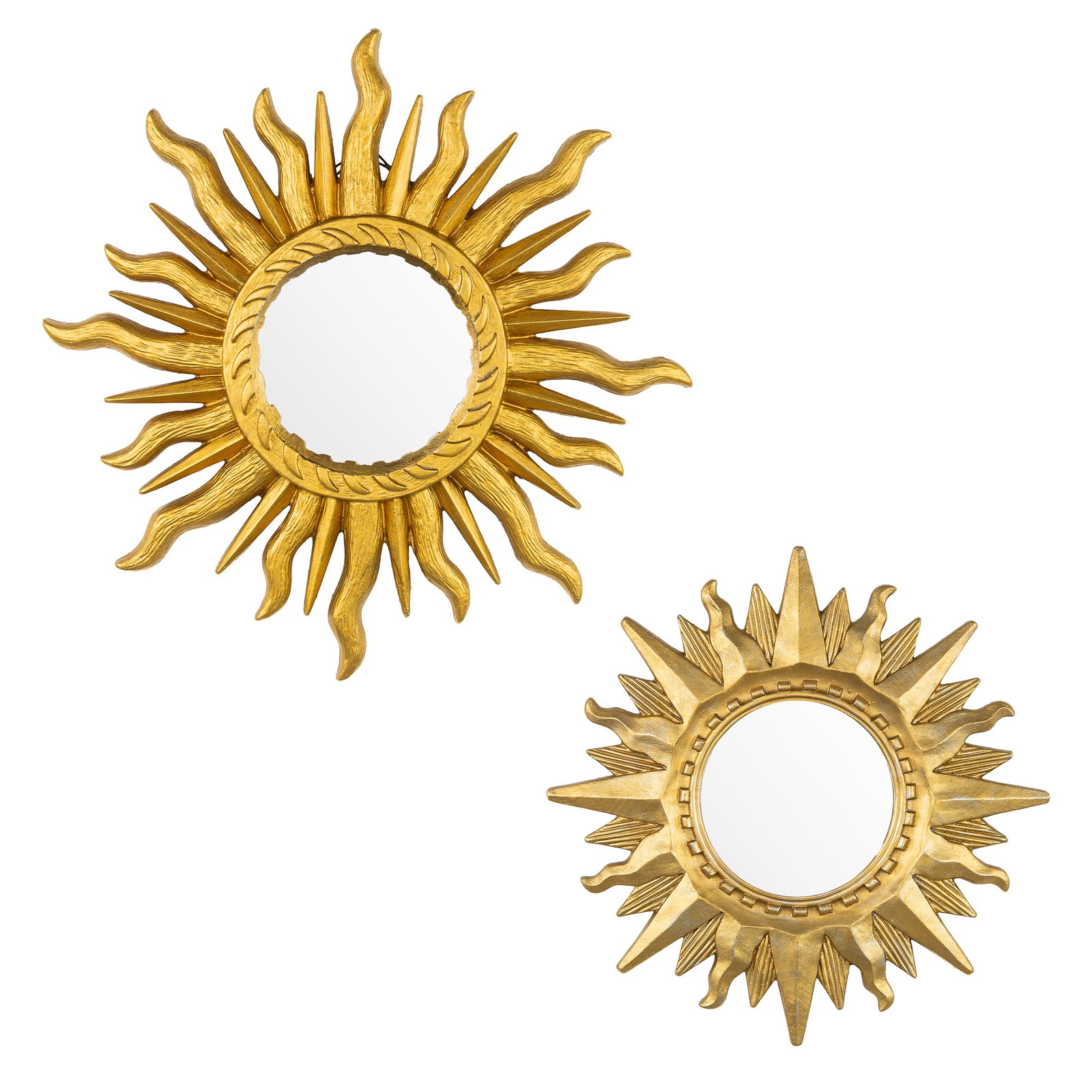 A Mid-Century Sunburst Mirror, Gilded, Convex Glass. Circa 1970. (1 of 6)