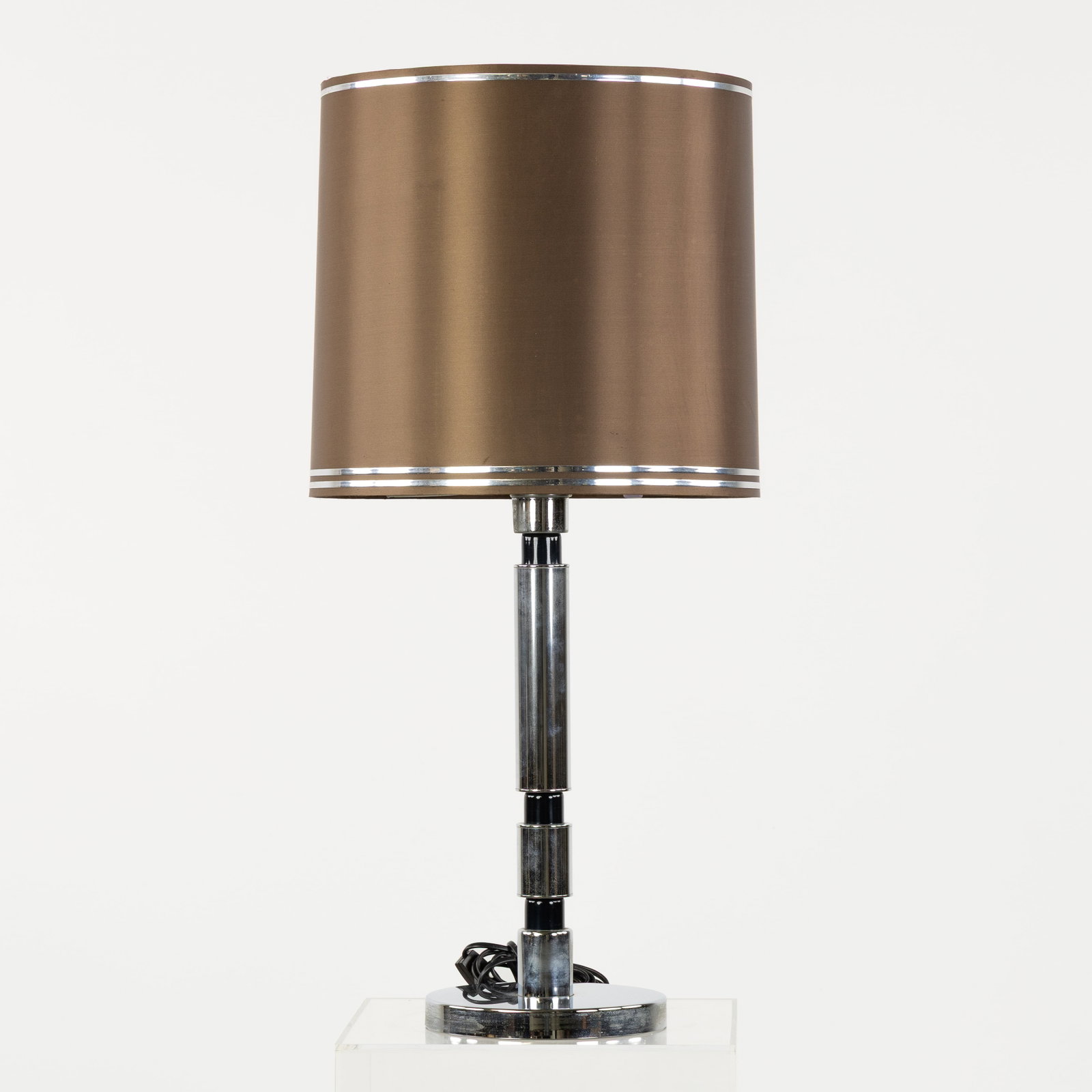 Leclaire & Schäfer, a table lamp, chrome-plated metal, Germany, circa 1970-1980. (1 of 7)