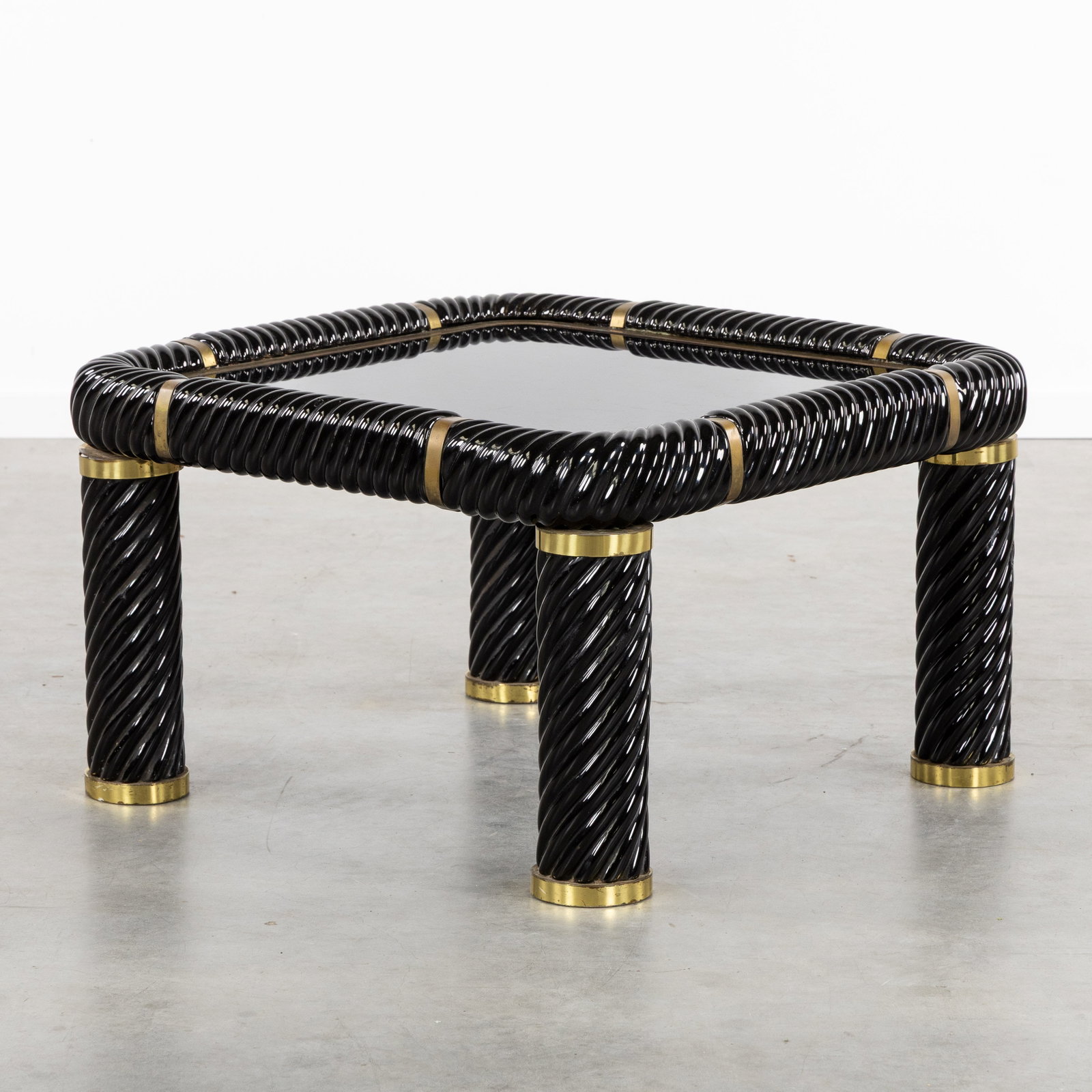 Tommaso Barbi (1944-2015) 'Coffee Table', glazed ceramic, brass and glass, Italy, circa 1970. (1 of 7)
