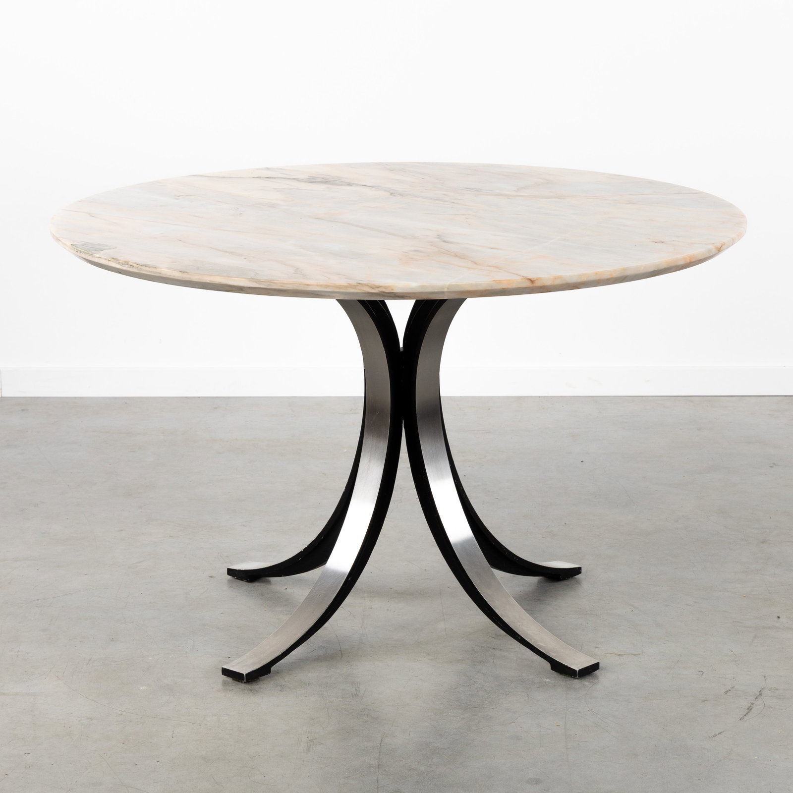 Osvaldo Borsani (1911-1985) 'T69', a round dining table, metal and marble, for Tecno, Italy, circa (1 of 11)