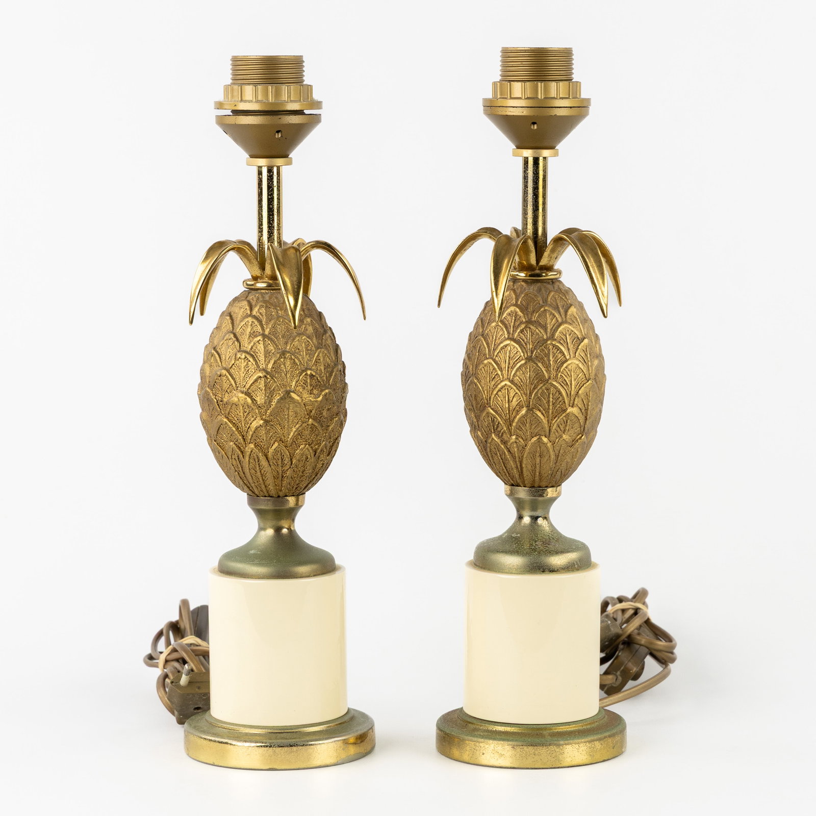 A Pair of 'Pineapple' table lamps, in the style of Maison Jansen, Hollywood Regency style, circa (1 of 7)