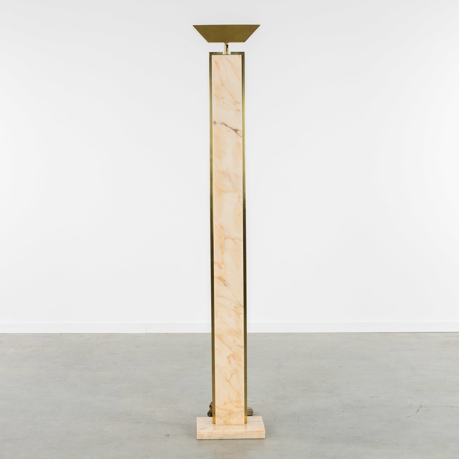 Camille Breesche (XX) A Floor Lamp, Marble and Brass. Circa 1970. (1 of 7)