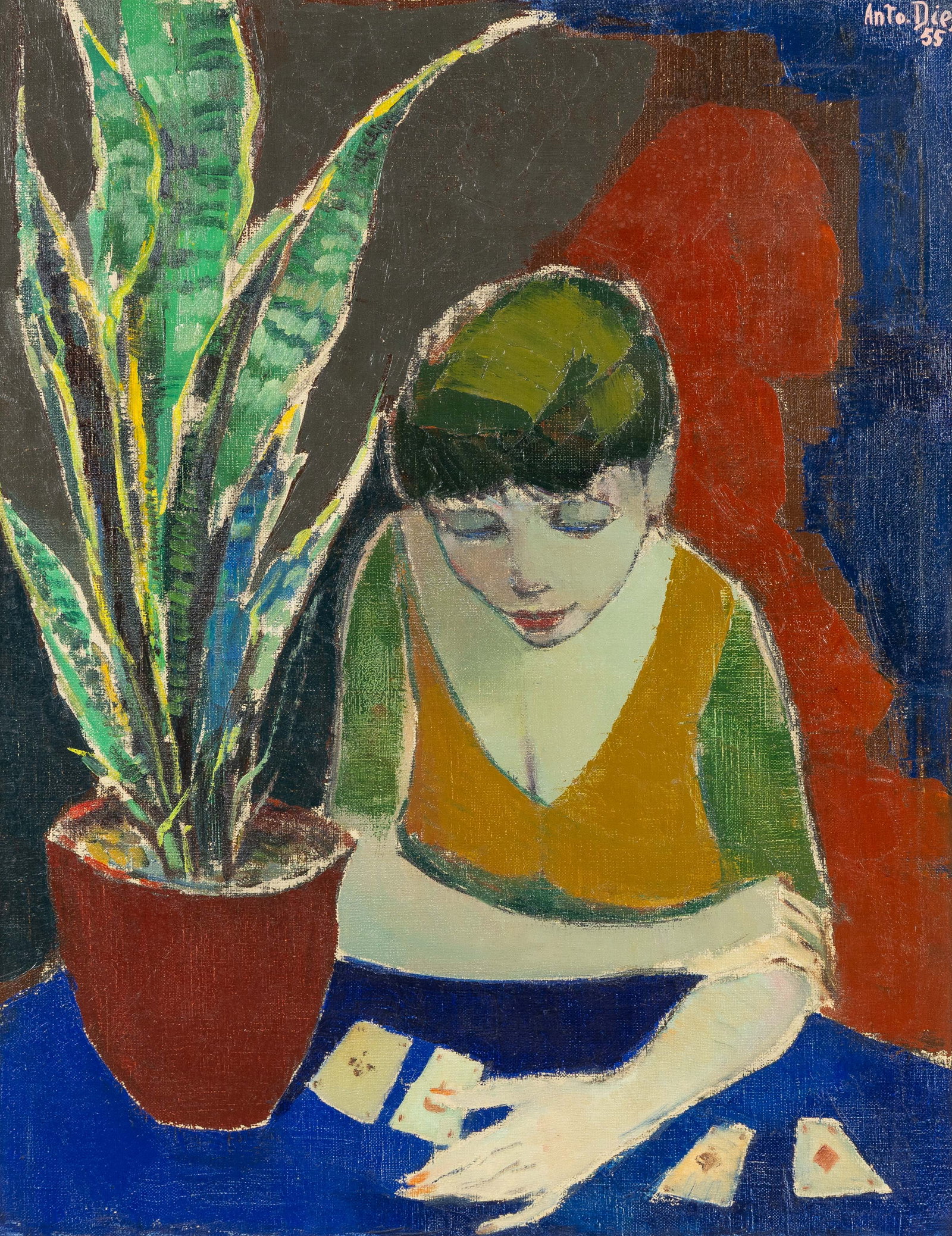Anto Diez (1914-1992) ‘l'Engime', oil on canvas. (1955) (1 of 6)