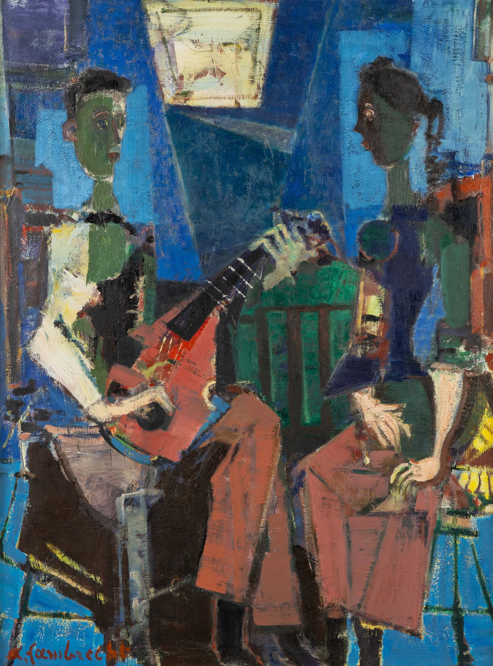 Arthur Lambrecht (1904-1983) ‘The Ballad', oil on canvas.: Arthur Lambrecht (1904-1983) 'The Ballad', oil on canvas. A painting, oil on canvas.Signed lower left. (144 x 111 cm) Dimensions: (W:97 x H:127 cm) The absence of a condition report does not imply a p