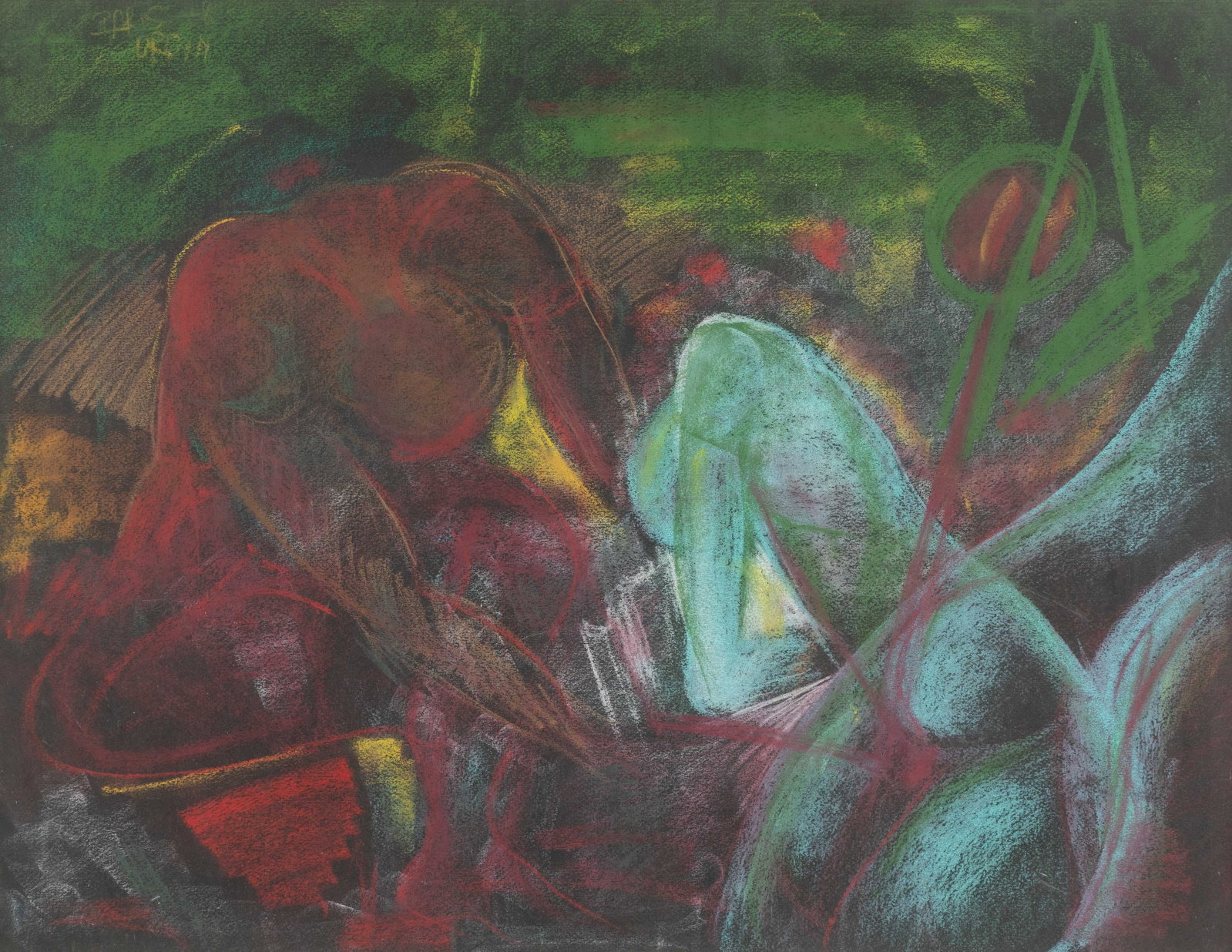 Kiro Urdin (1945) 'Figurative Composition', gouache on paper. (1 of 5)