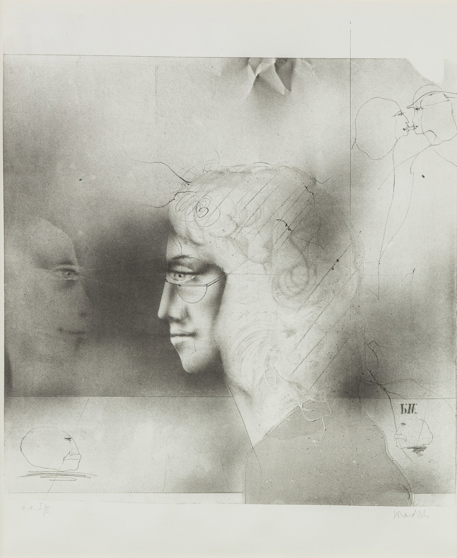 Paul Wunderlich (1927–2010) 'Composition', a lithograph. (1 of 8)
