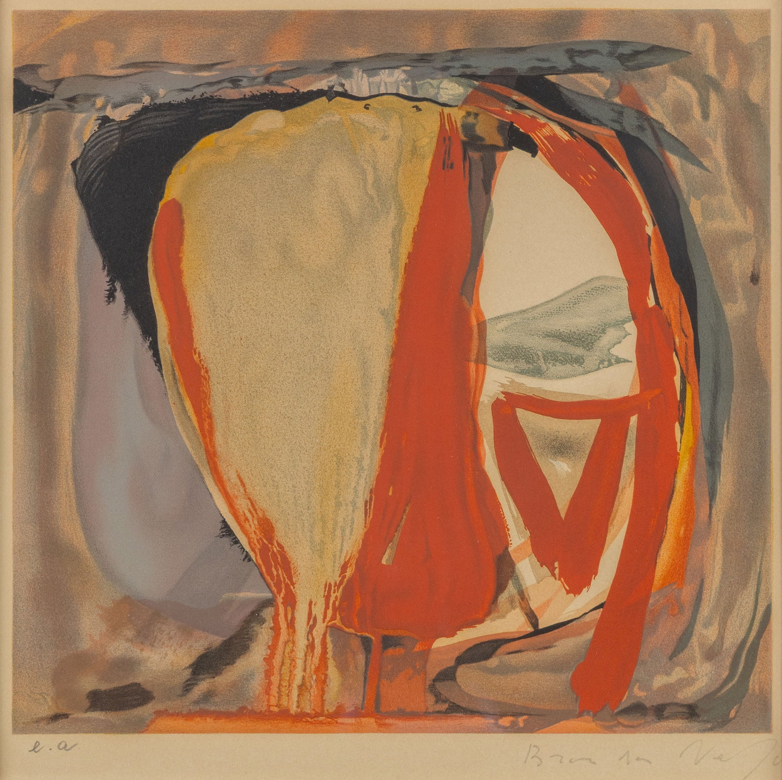 Bram Van Velde (1895–1981) ‘Composition', a lithograph. (1 of 5)