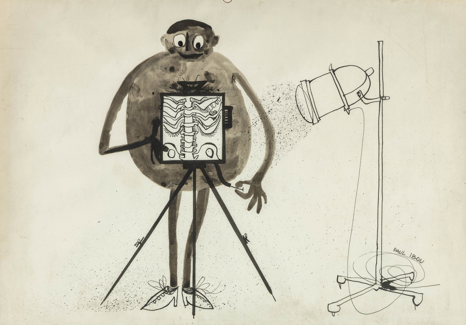 Paul Ibou (1939–2023) “X-Ray??, mixed media on paper. (1 of 4)