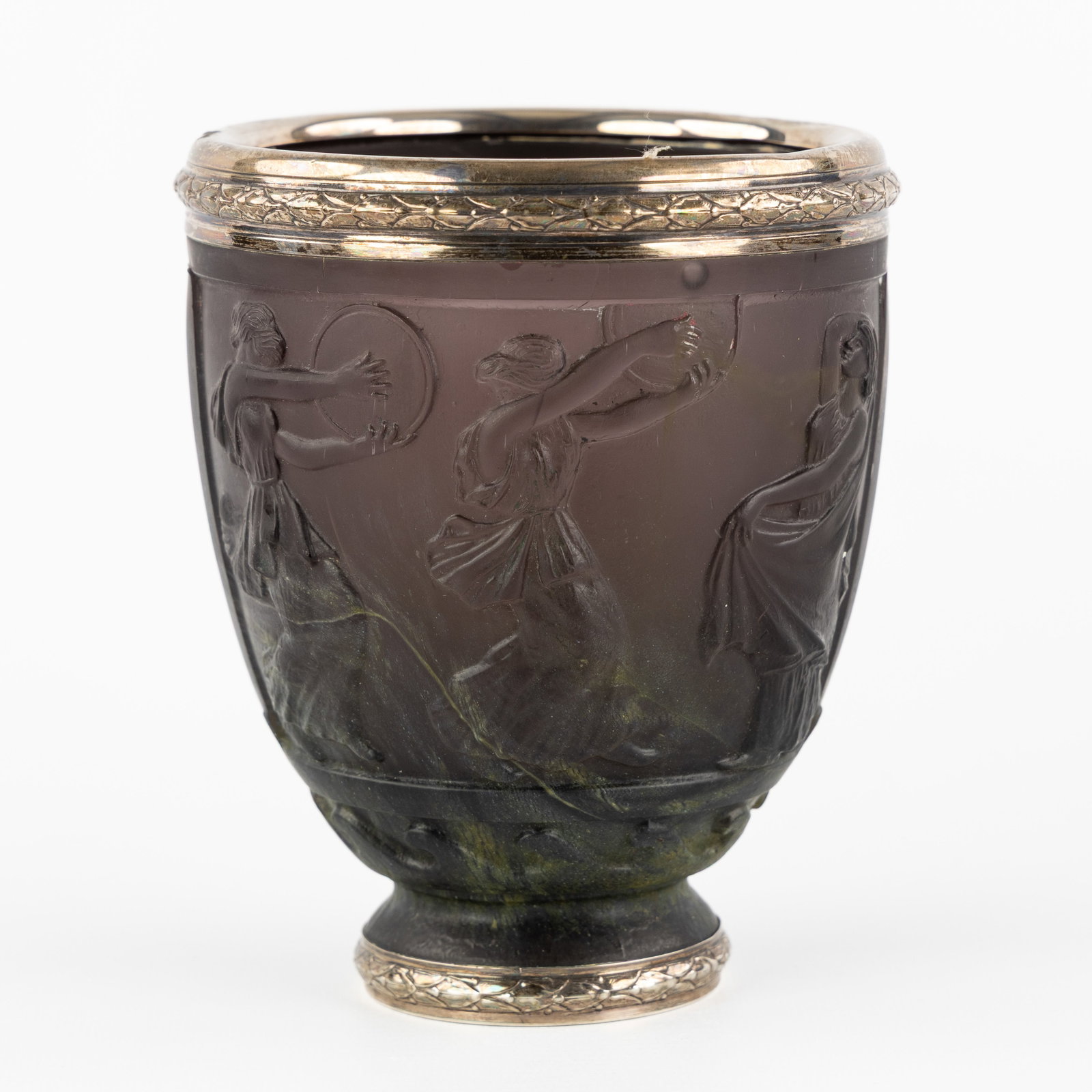 Georges de Feure (1868-1943) A Pate de verre Vase, with silver mounts, Art Nouveau, circa 1910-1922. (1 of 10)