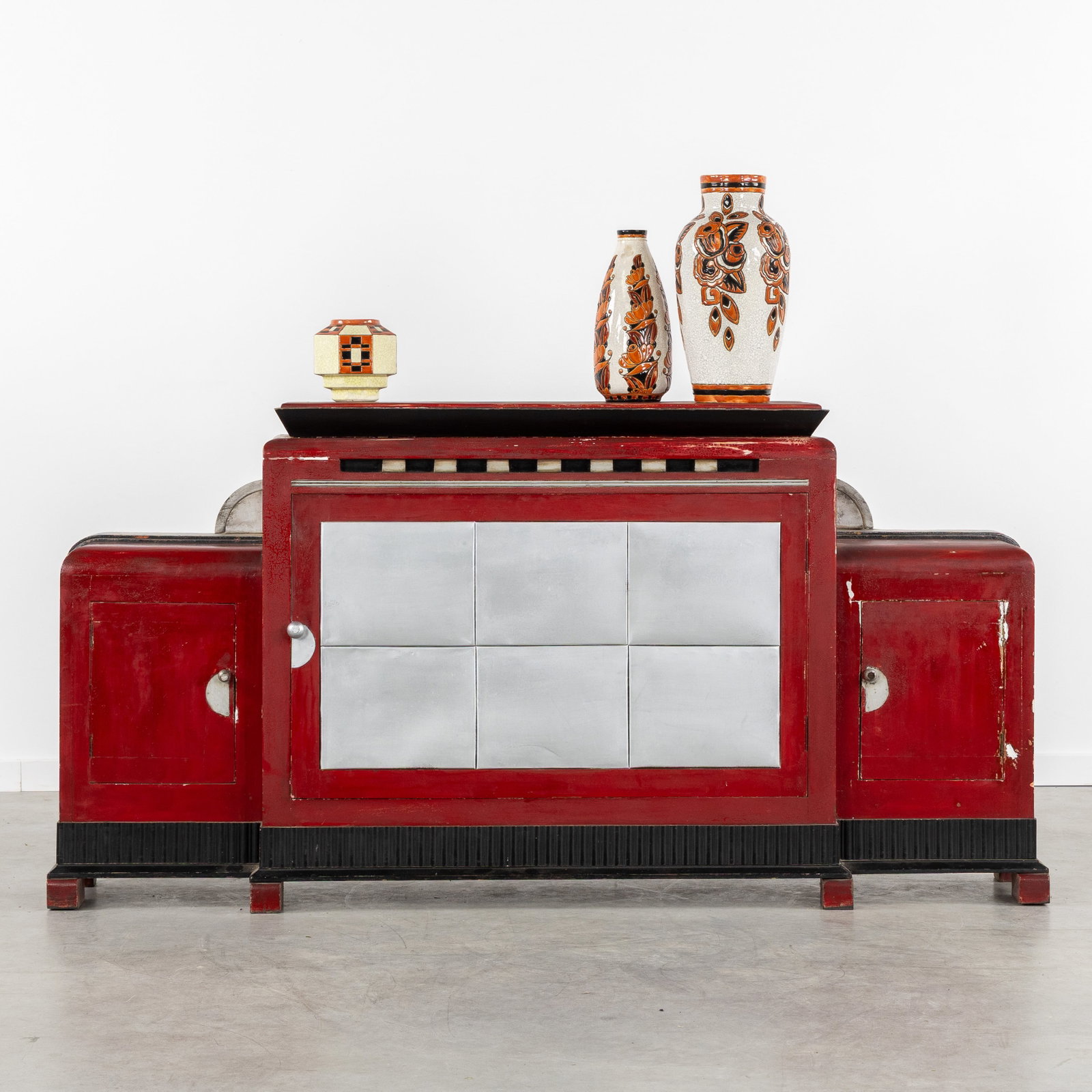 Charles Van Beerleire (1886-1955) an Art Deco dresser or sideboard, patinated wood, circa 1930. (1 of 9)