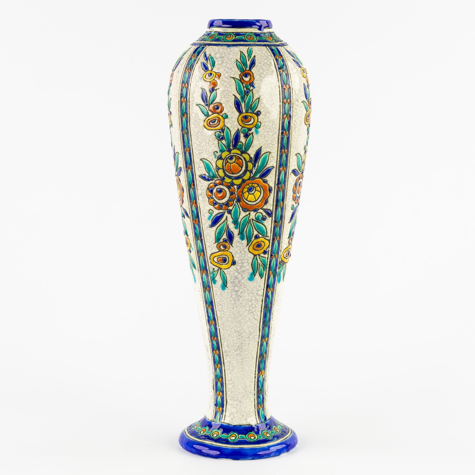 Charles Catteau (1880–1966) ‘Polychrome design with floral motifs', glazed ceramics for Boch (1 of 7)