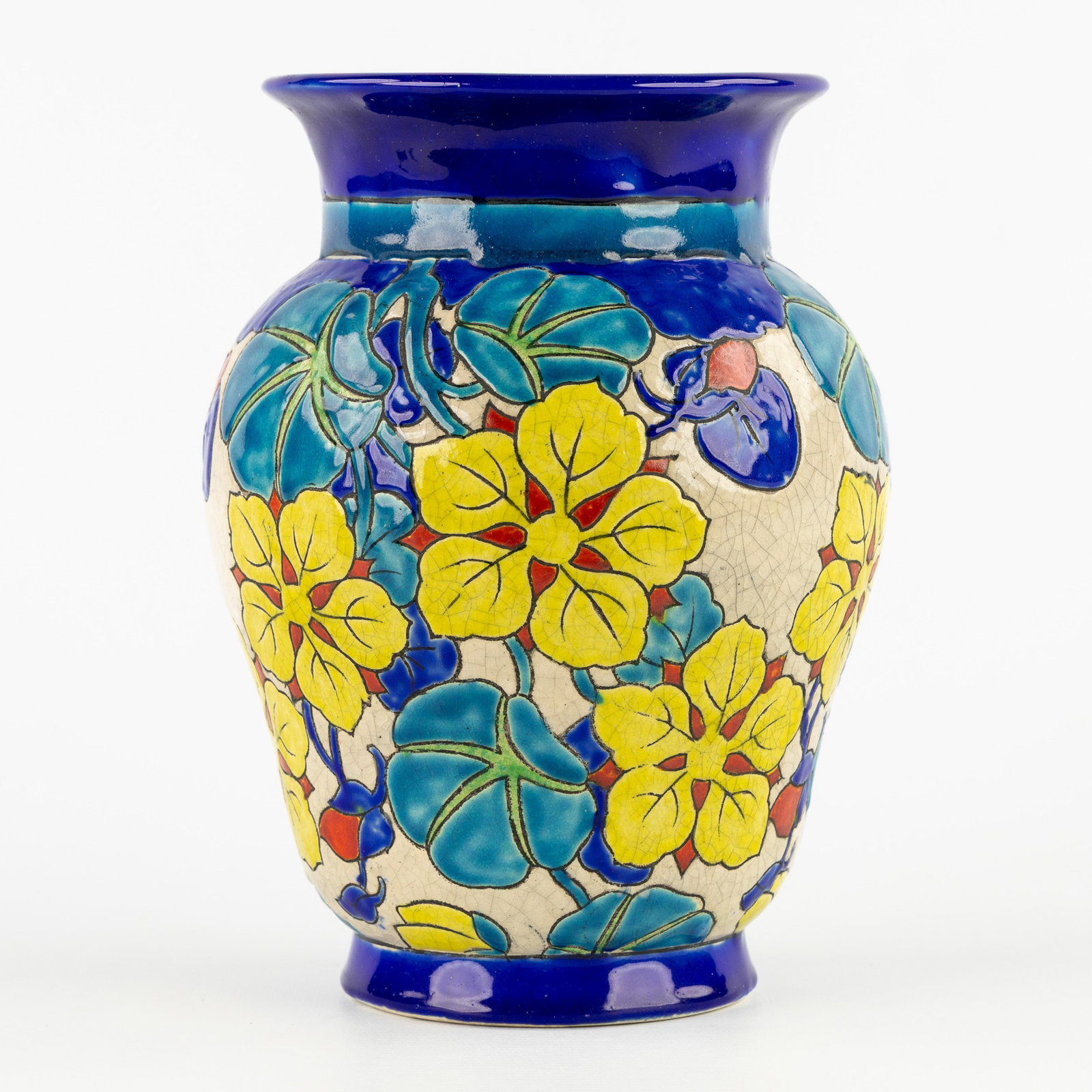 Charles Catteau (1880–1966) ‘Polychrome design with floral motifs', glazed ceramics for Boch (1 of 6)