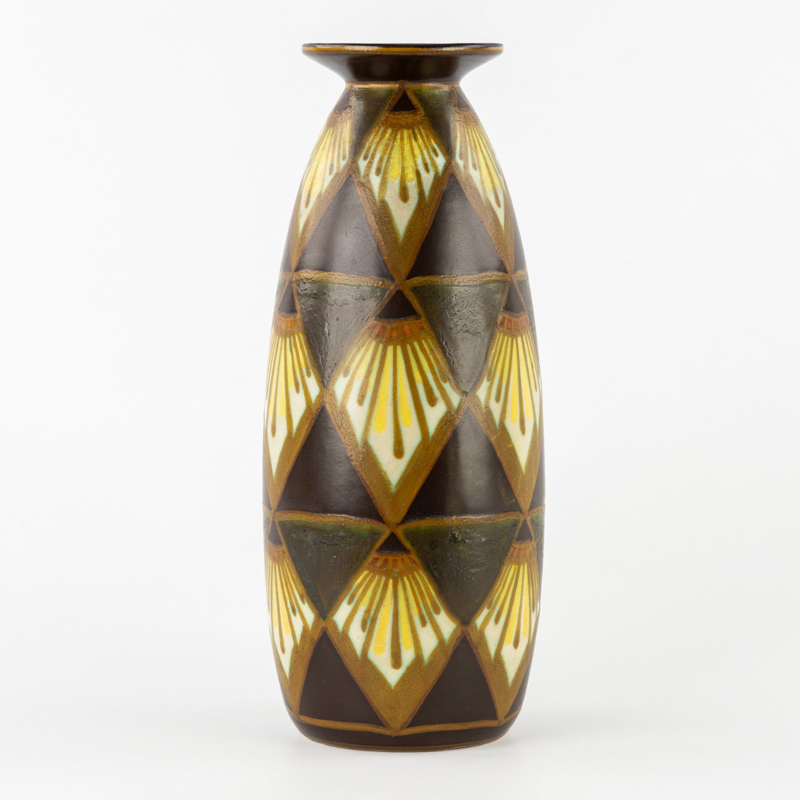 Charles Catteau (1880–1966) ‘Polychrome Design strongly stylised floral motives' glazed ceramics (1 of 7)