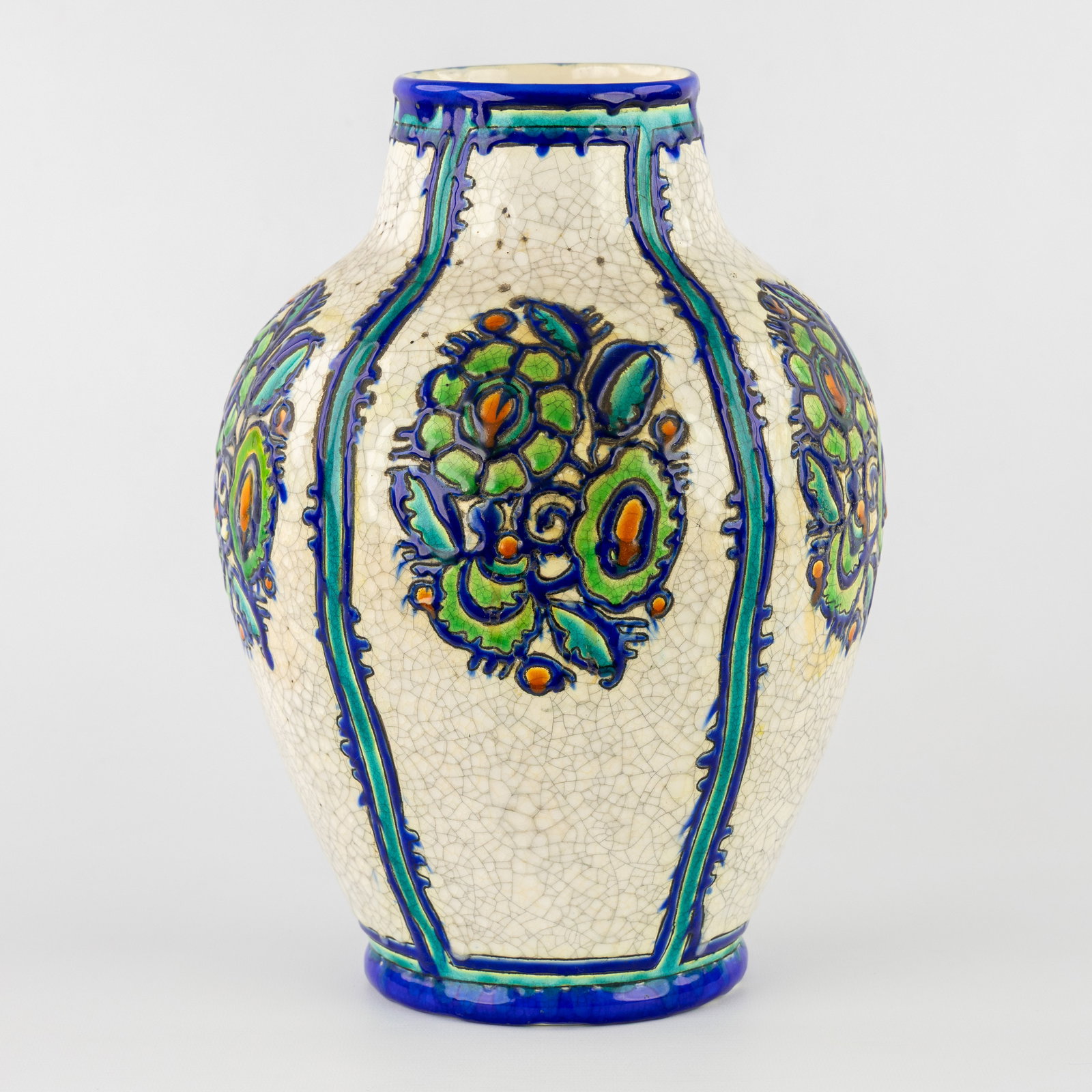 Charles Catteau (1880–1966) ‘Polychrome Design with floral motifs', glazed ceramics for Boch (1 of 7)