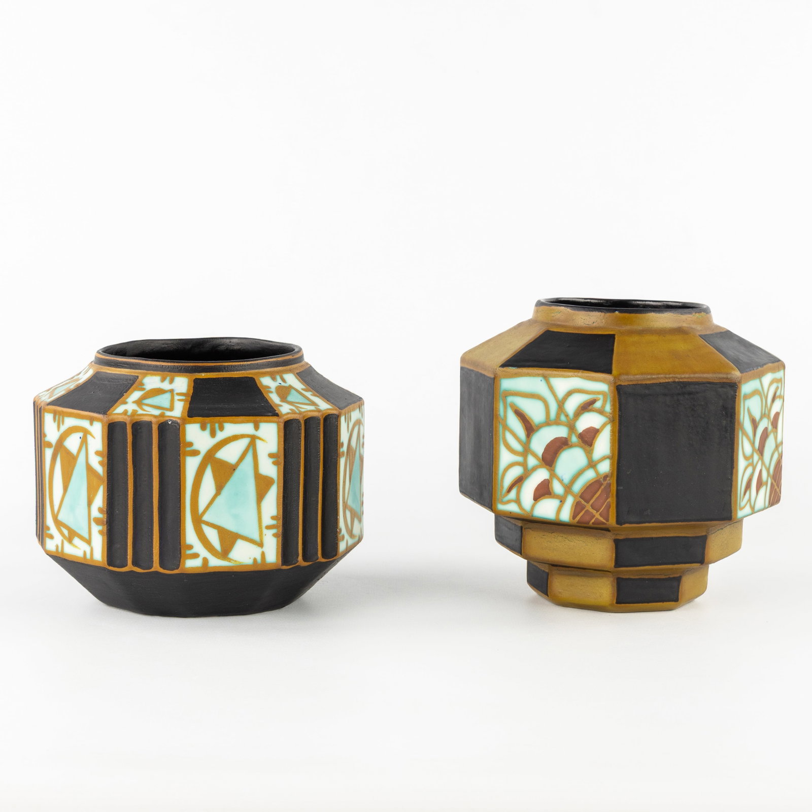 Charles Catteau (1880–1966) “Two vases, glazed ceramics?? for Boch Keramis. (1 of 9)