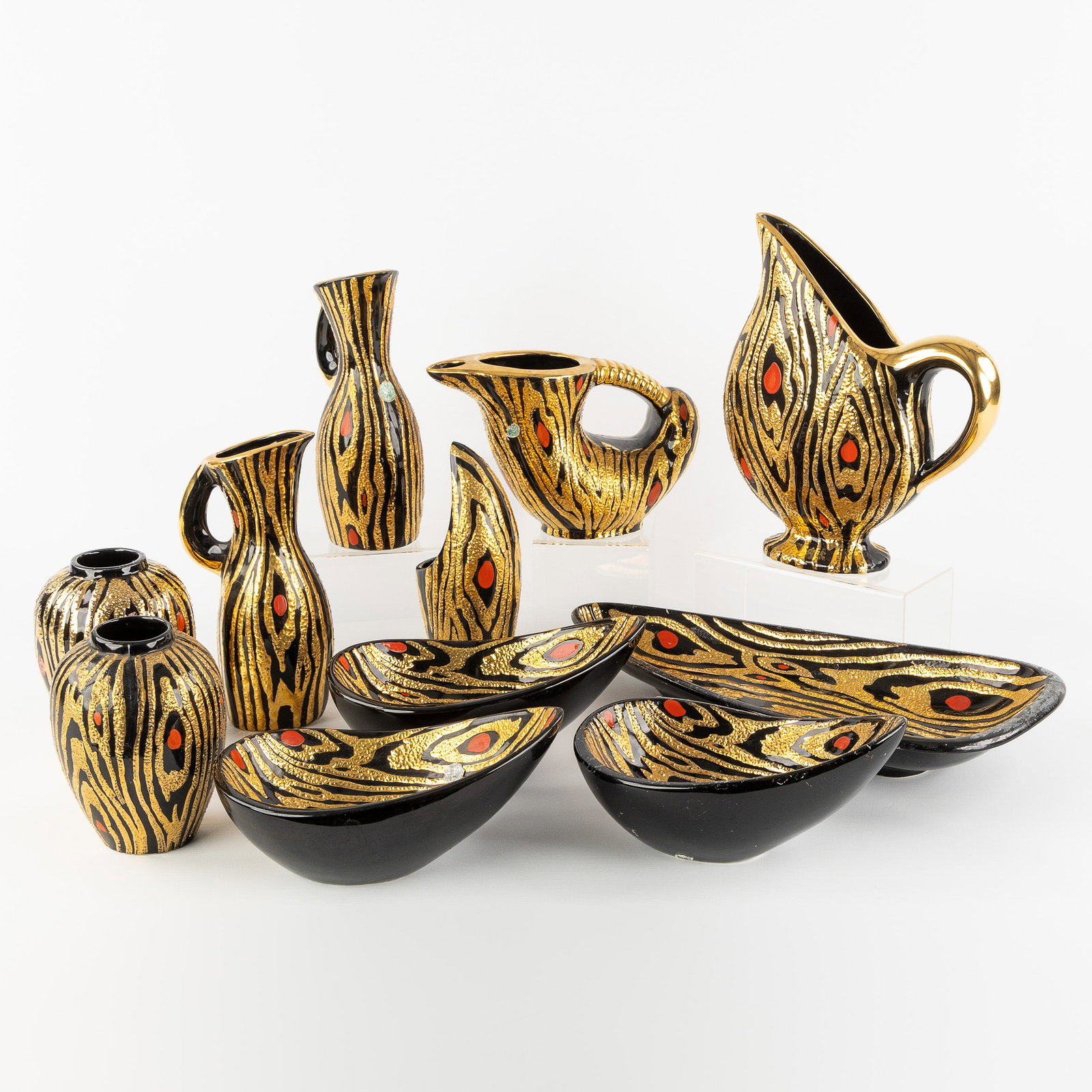 Boch Freres Keramis “Keralux Granada??, glazed ceramic, 11 pieces. (1 of 13)