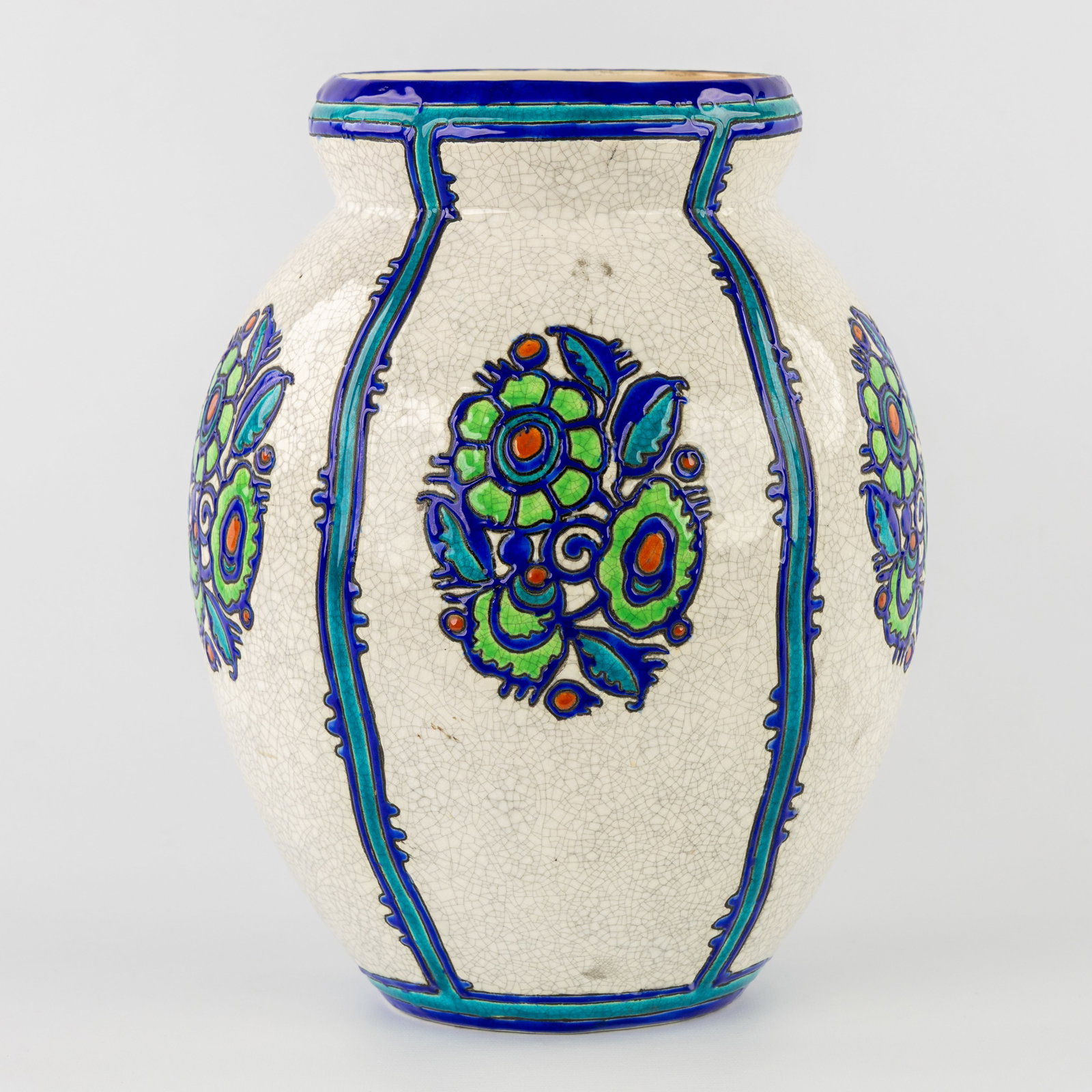 Charles Catteau (1880–1966) ‘Polychrome design with floral motifs', glazed ceramics for Boch (1 of 7)