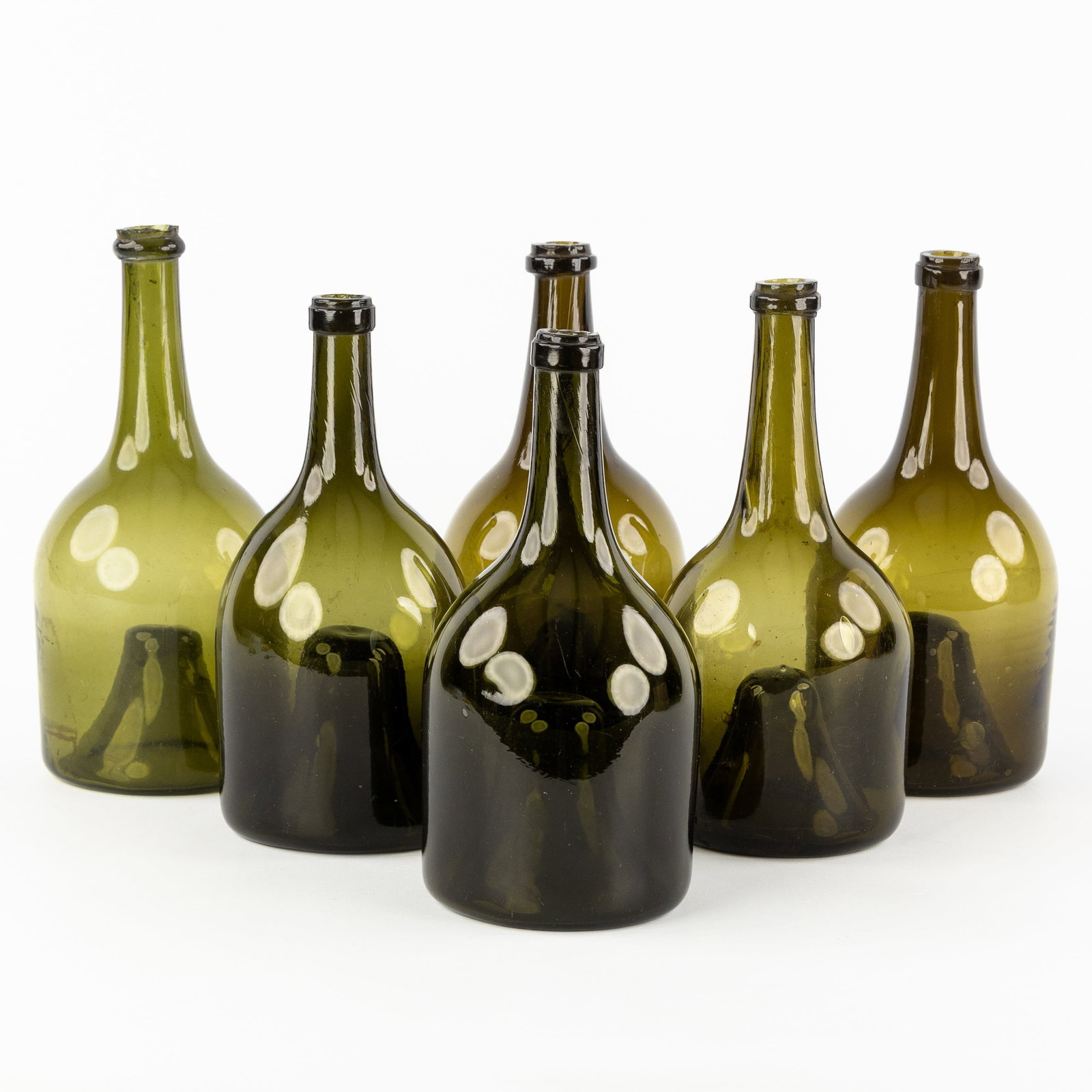 A Collection of 6 Antique Glass Bottles, 18th and 19th C. (1 of 5)
