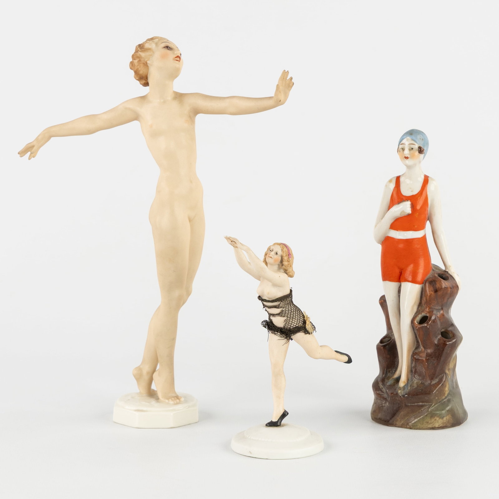 Three porcelain figurines, Carl Werner for Hutschenreuther: Ballet Dancer and Pic-Fleur with (1 of 10)