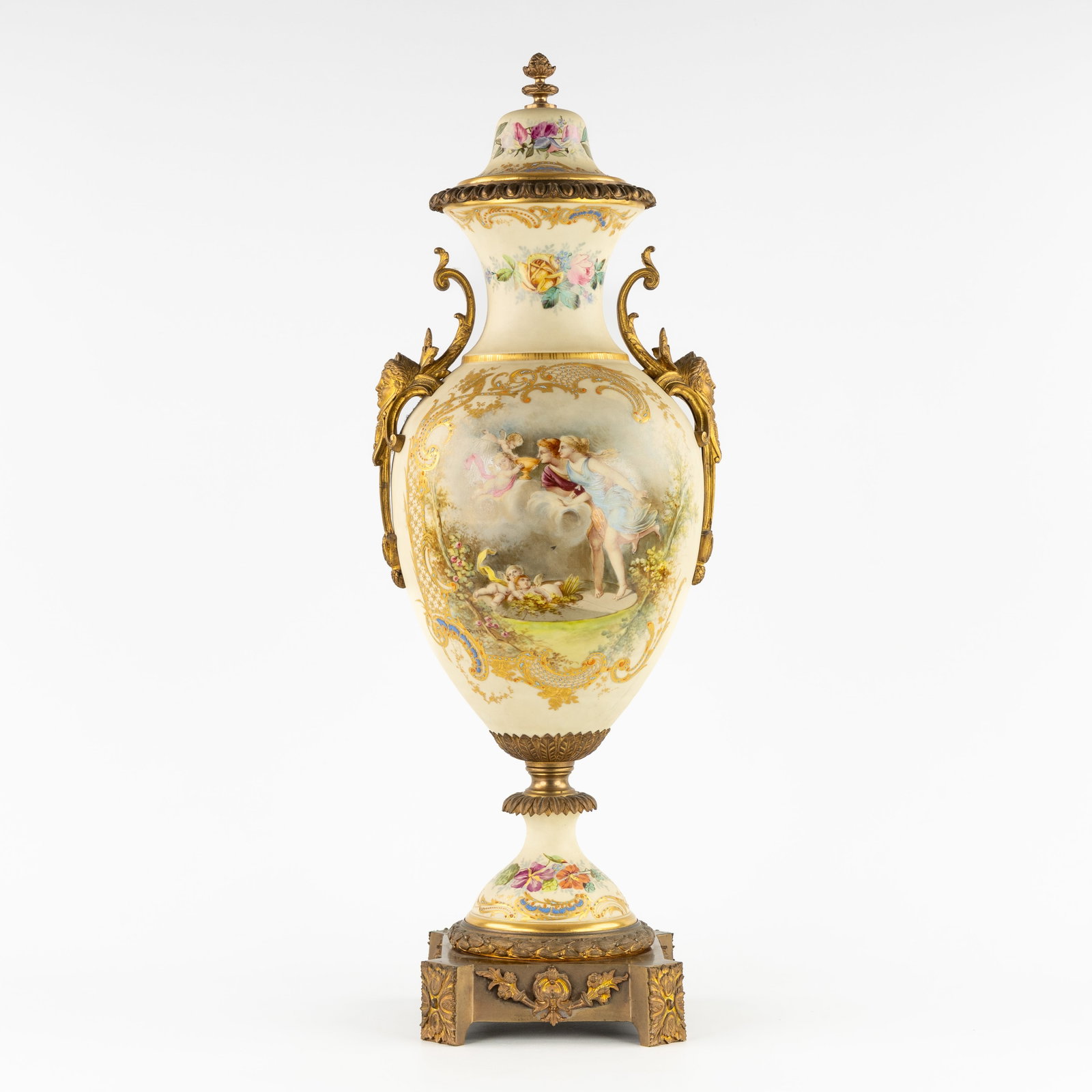 Sèvres, a large covered vase, Ladies and Angels, mounted with gilt bronze, 19th C. (1 of 11)