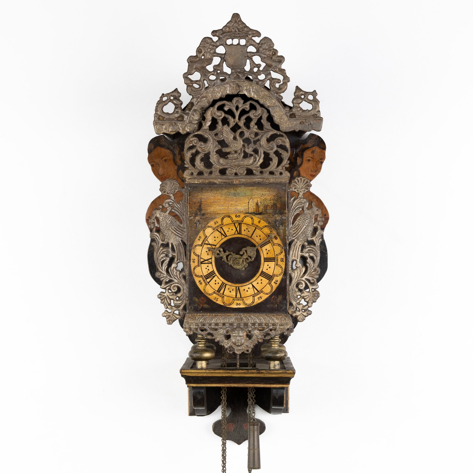 An Antique Frisian chair clock with Mermaids and Parrots. (1 of 9)