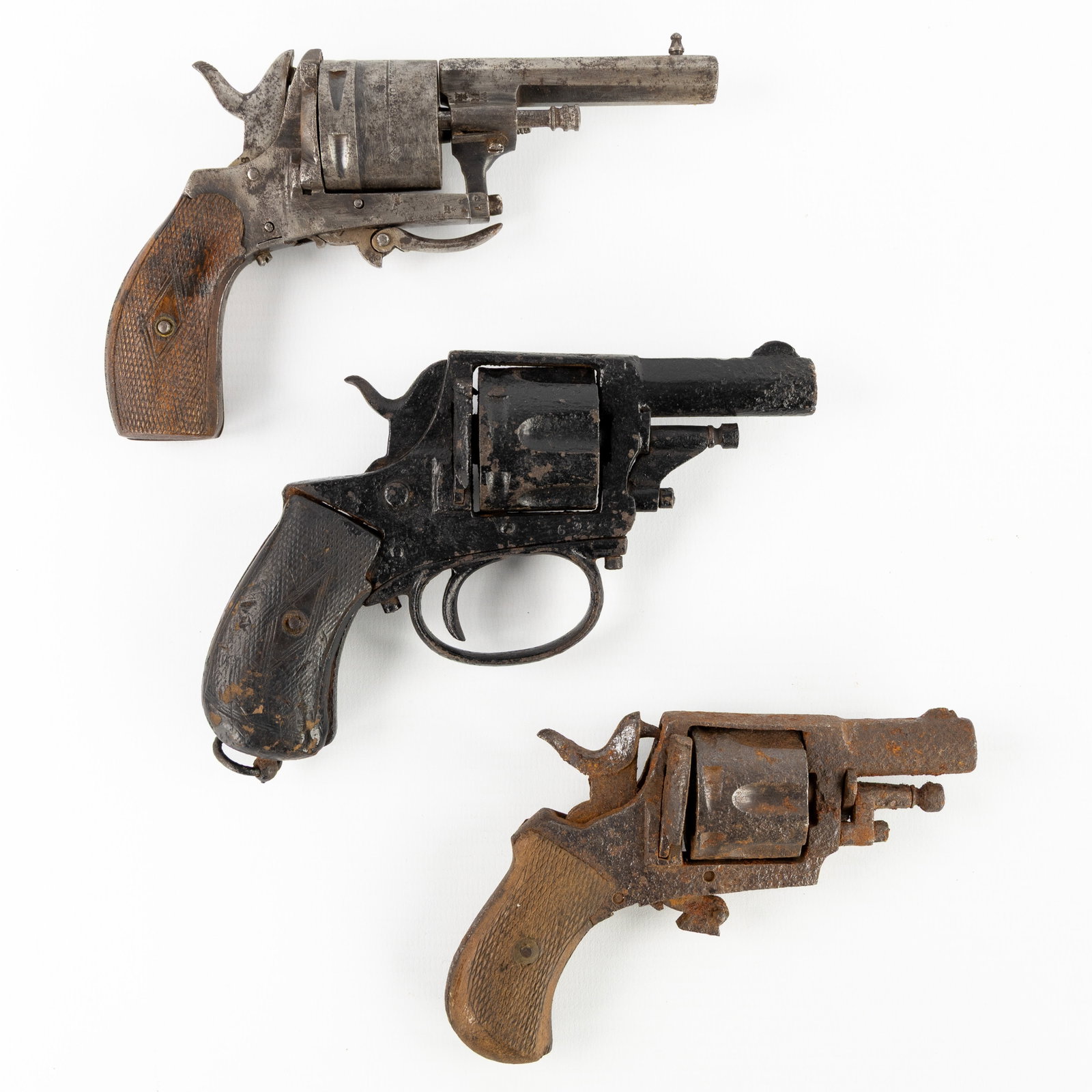 A Collection of three pinfire revolvers, The Guardian and Bull Dog type, Liège, Belgium, 19th C. (1 of 6)
