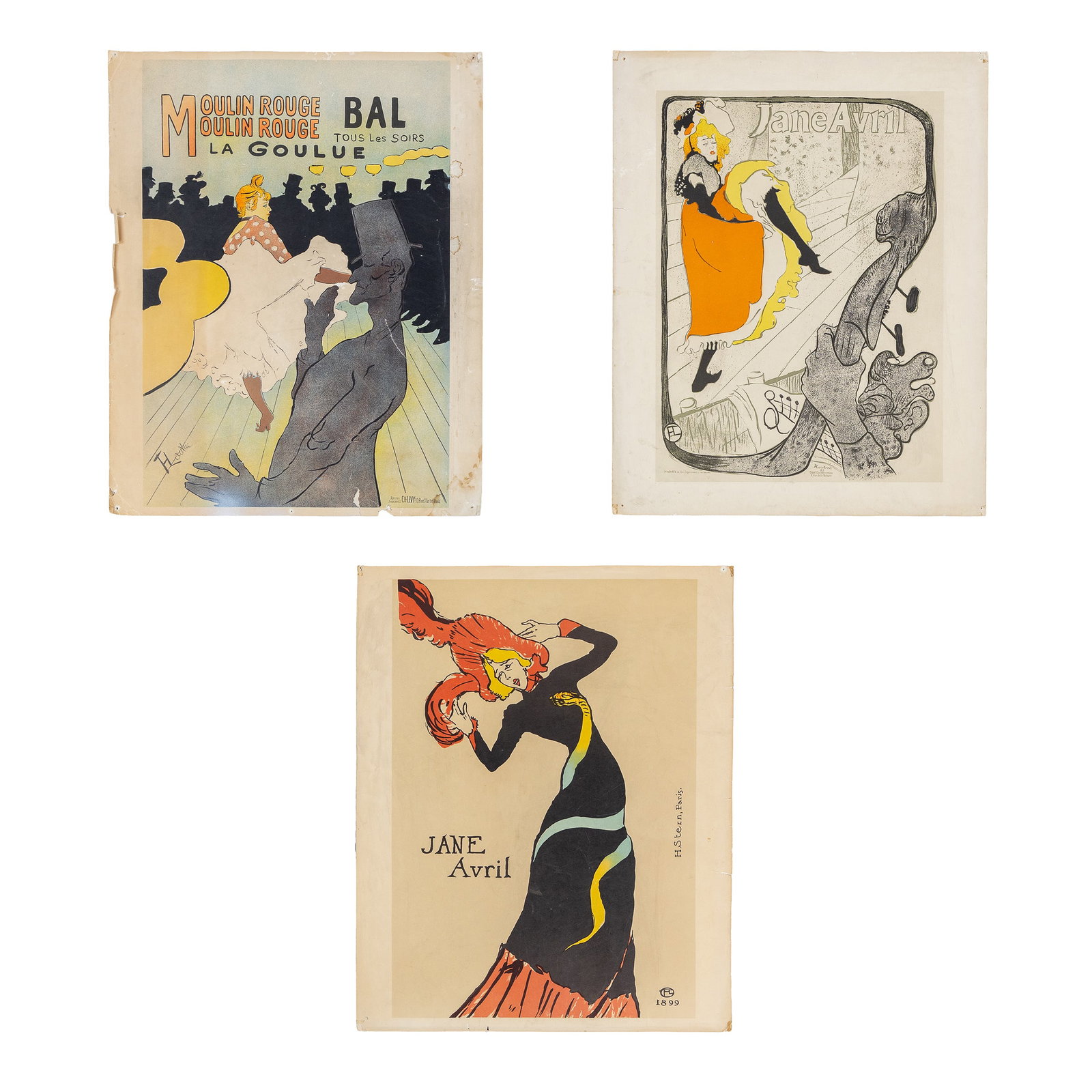 After Henri De Toulouse-Lautrec (1864-1901) 'Jane Avril, 1899', 'Jane Avril, 1893' and 'Moulin Rouge (1 of 11)
