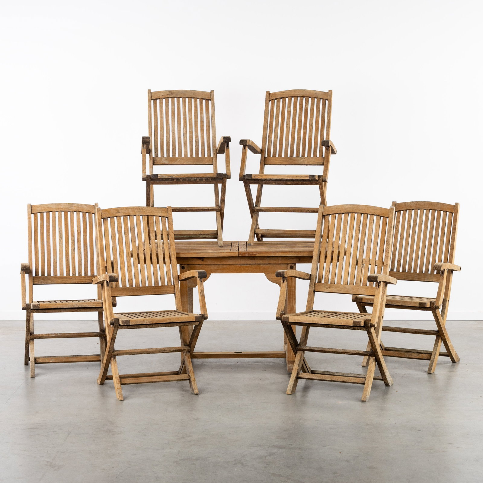 A Teak garden table with six chairs, Scan Com, Denmark. (1 of 8)