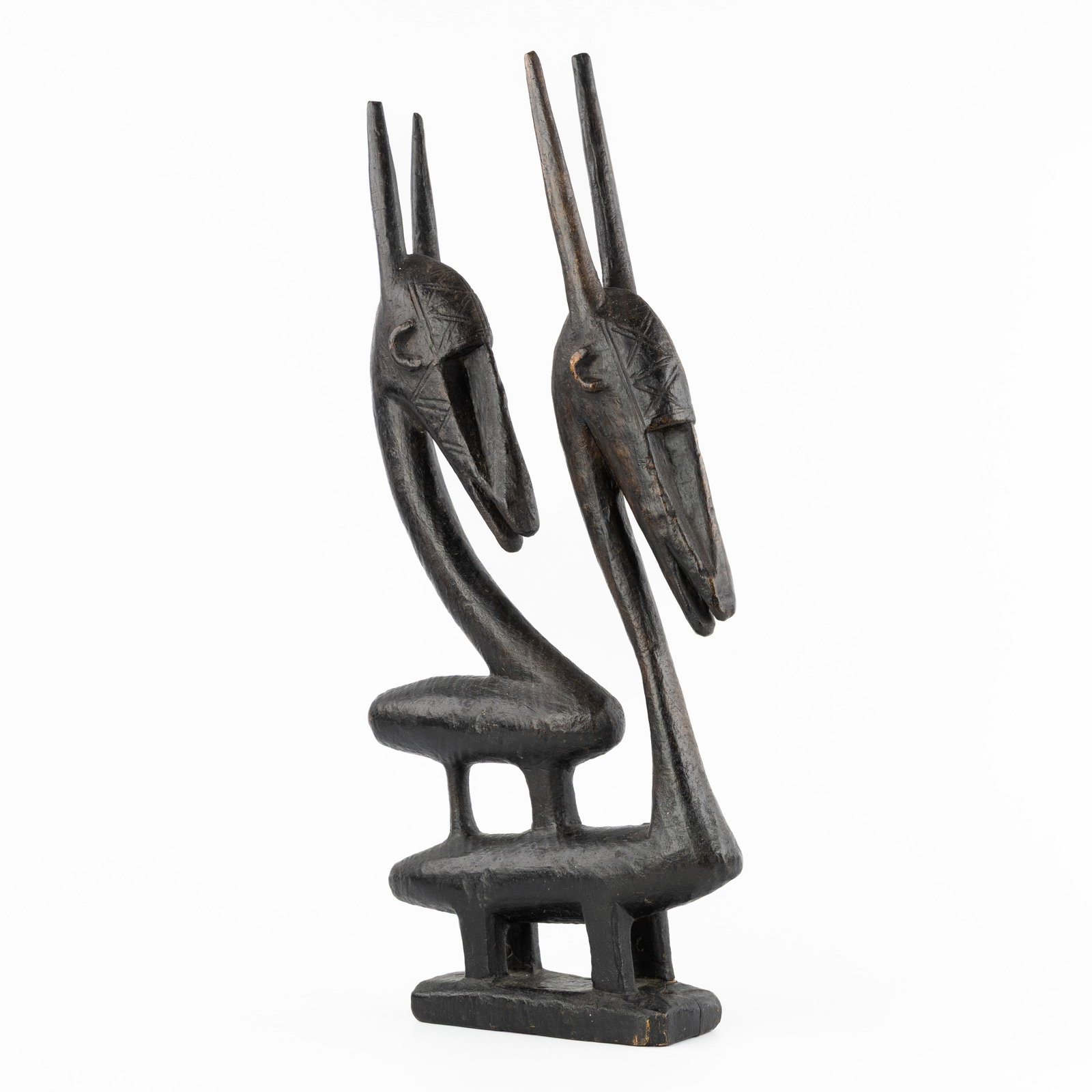 Ethnic art: A Bamana Chiwara double antelope headdress, Mali, Africa. ca 1900-1950 (1 of 8)