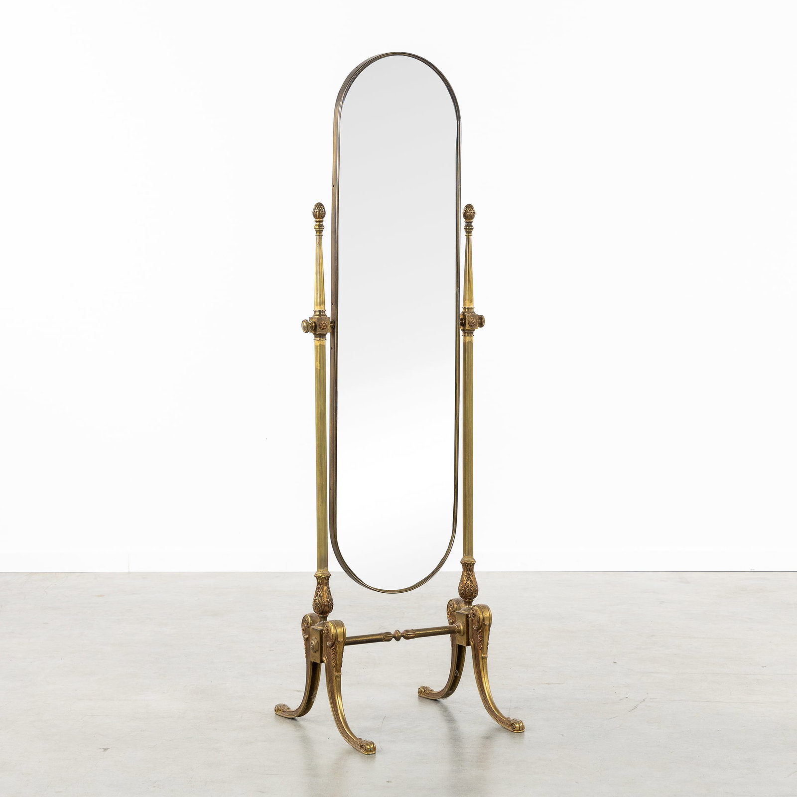 A Tilting mirror or Dressing mirror, Bronze, brass and glass, Louis XVI style. (1 of 9)