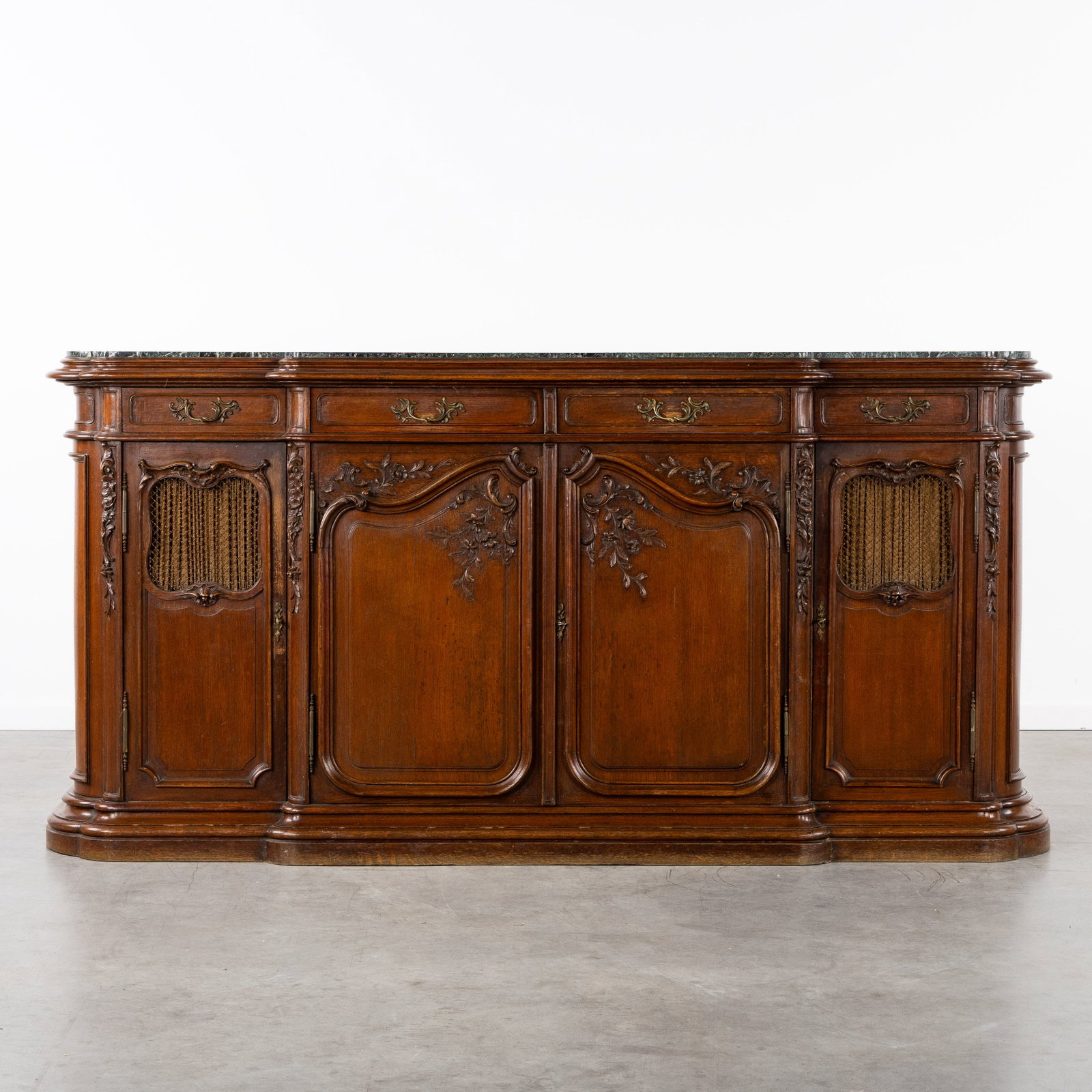 An Oak sideboard with a marble top, Louis XV style. (1 of 10)