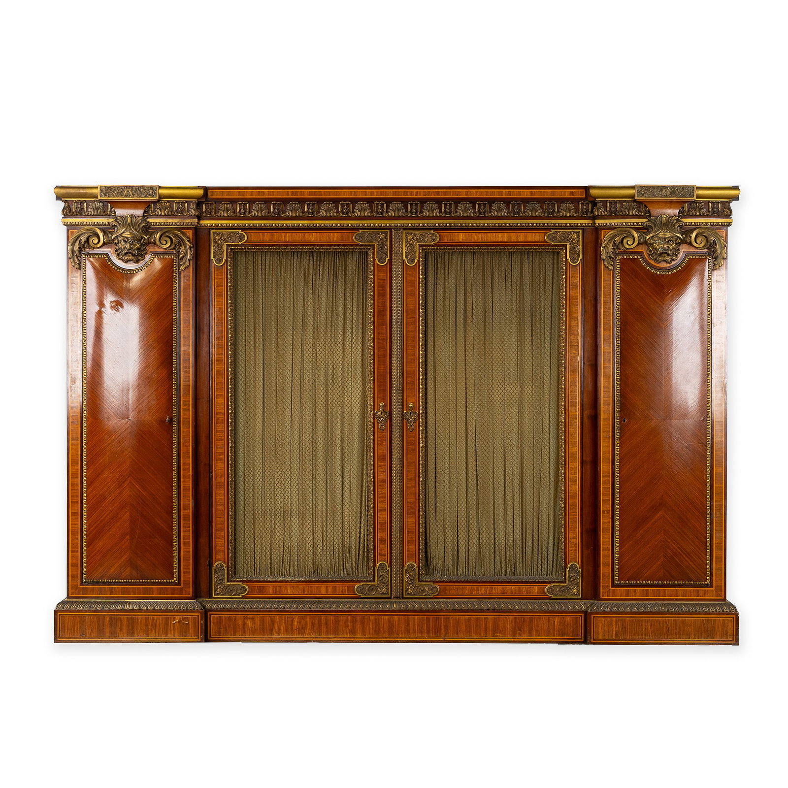 An Exceptional library cabinet, Rosewood veneer and marquetry, richly mounted with bronze, Napoleon (1 of 13)