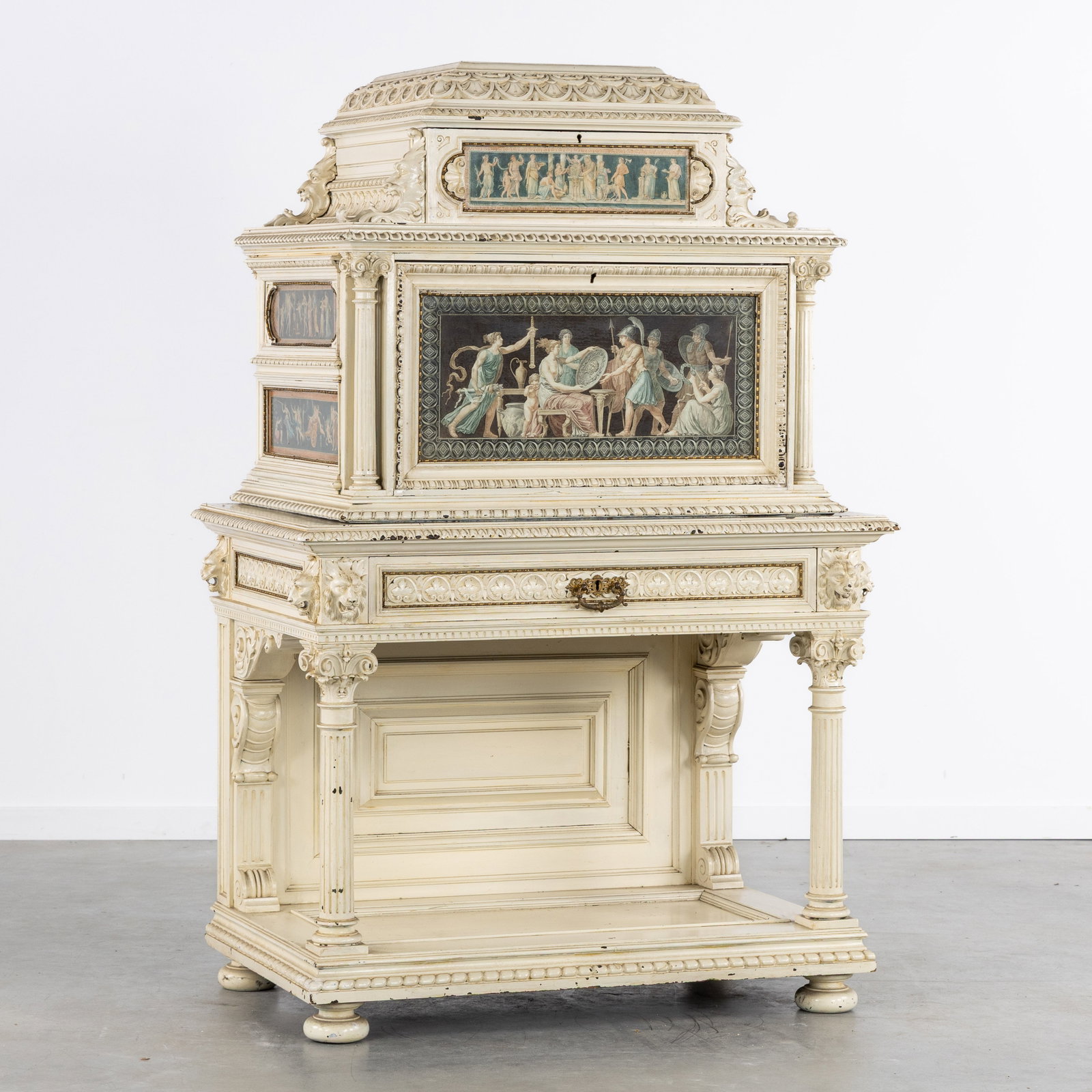 A Cabinet or secretary cabinet, patinated wood, Italian Neo-Renaissance, in the style of Maison (1 of 11)