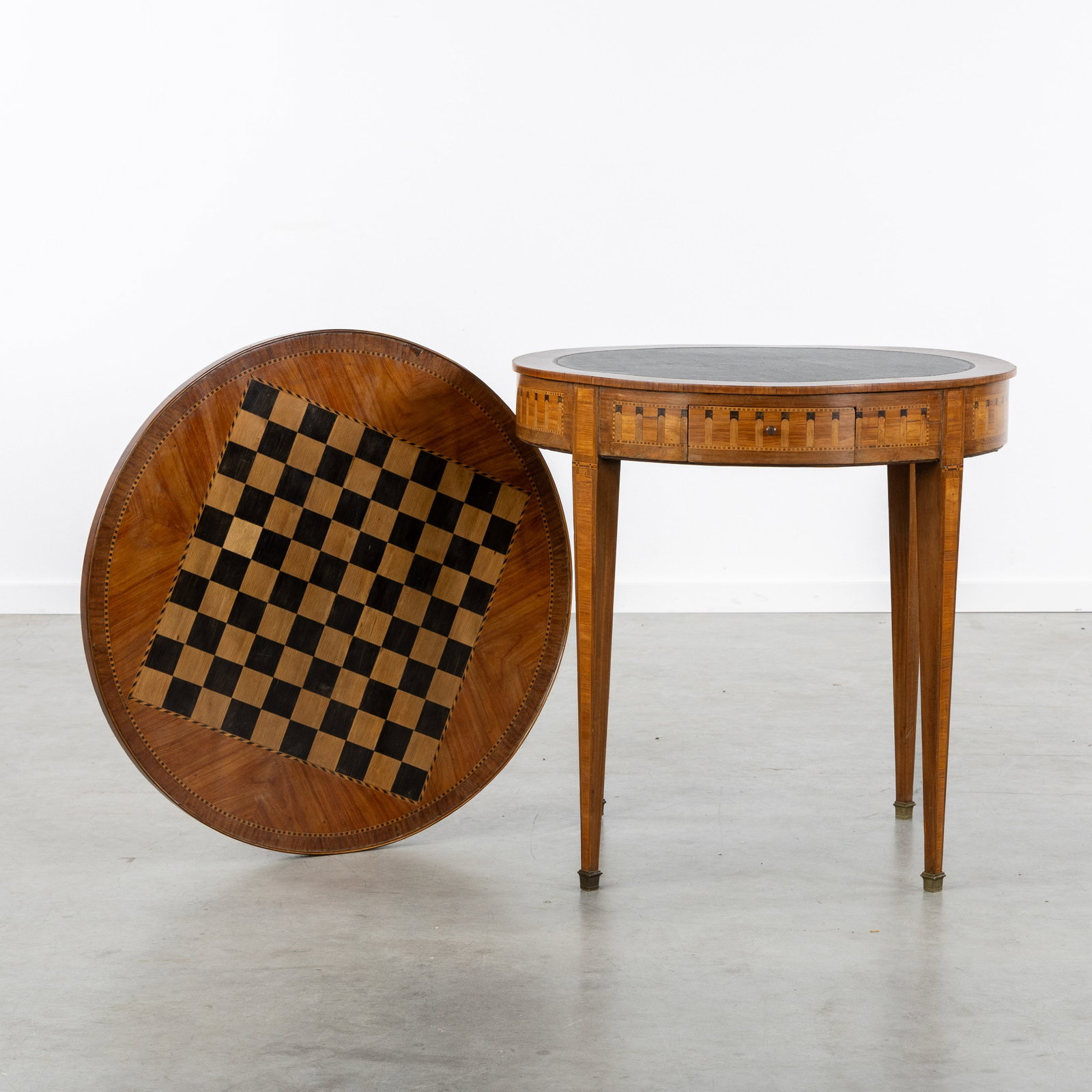 An Antique gaming table with marquetry, Biedermeier, first quarter of the 19th C. (1 of 7)