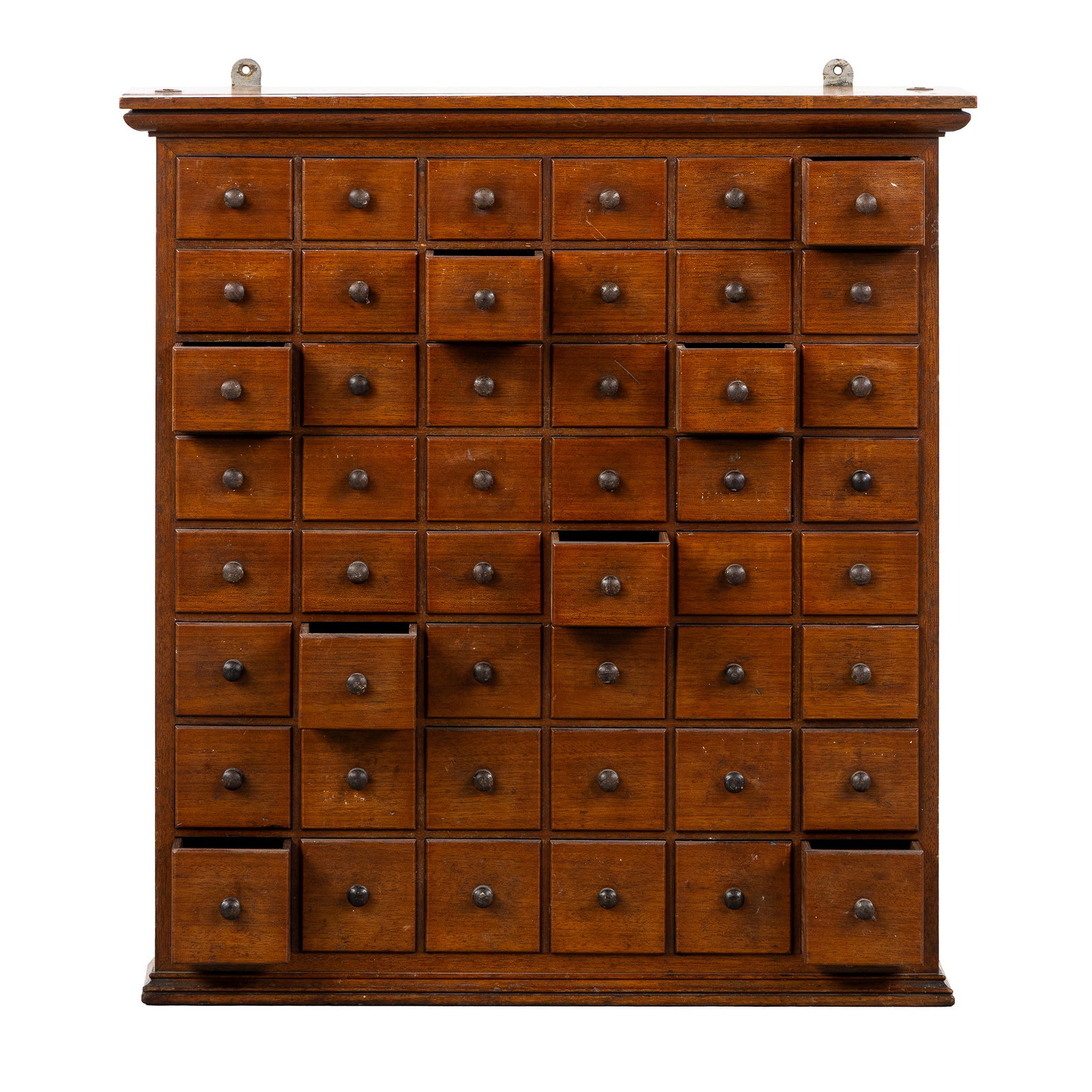 An antique Apothecary cabinet or Wall cabinet with 48 small drawers, first half of the 20th C. (1 of 10)