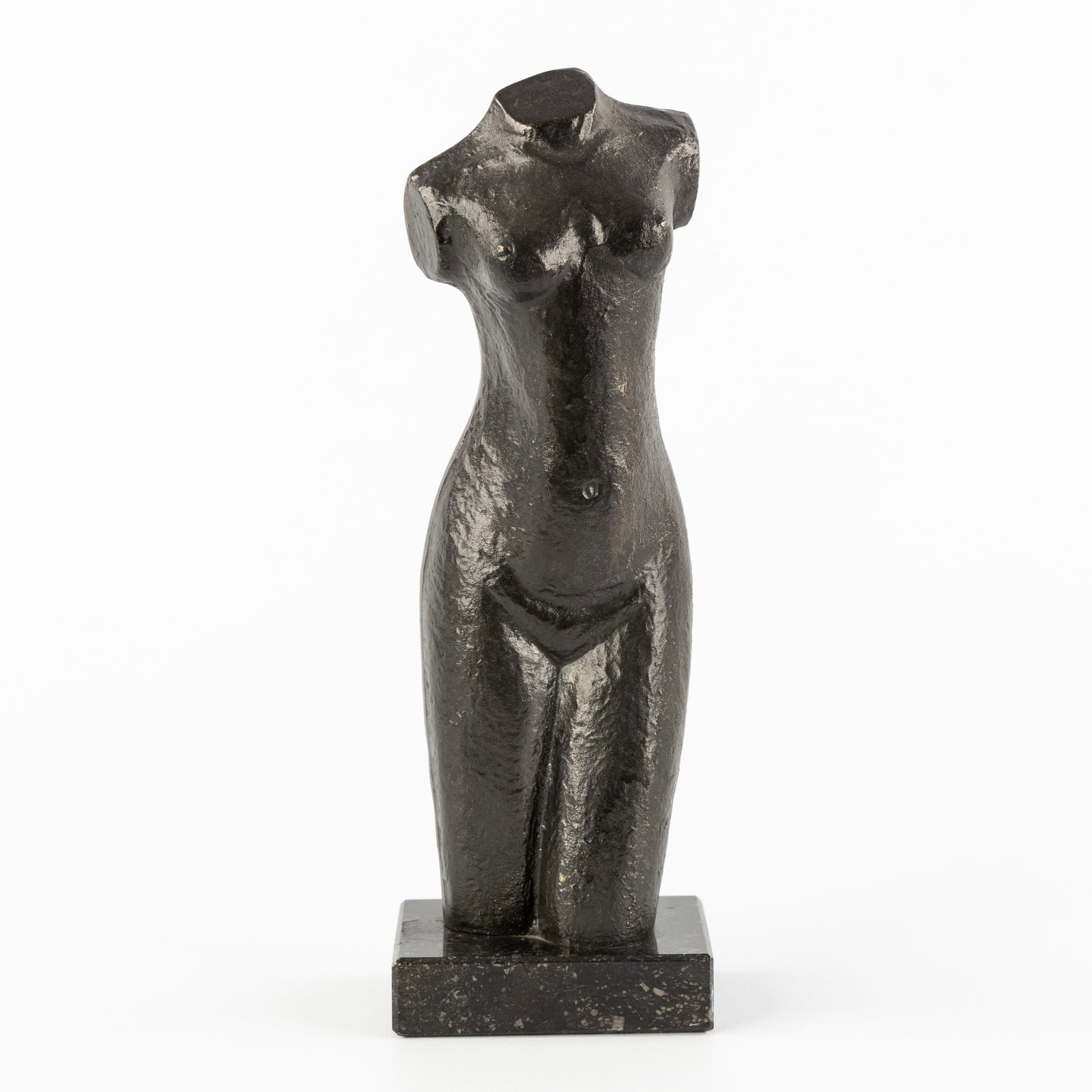 Jozef Van Acker (1937-2024) 'Nude', patinated bronze (1976).: Jozef Van Acker (1937-2024) 'Nude', patinated bronze (1976). Patinated bronze, mounted on a marble base.Signed 'Jos Van Acker' and dated '76' Dimensions: (W:6,5 x H:254 x L:8 cm) The absence of a cond